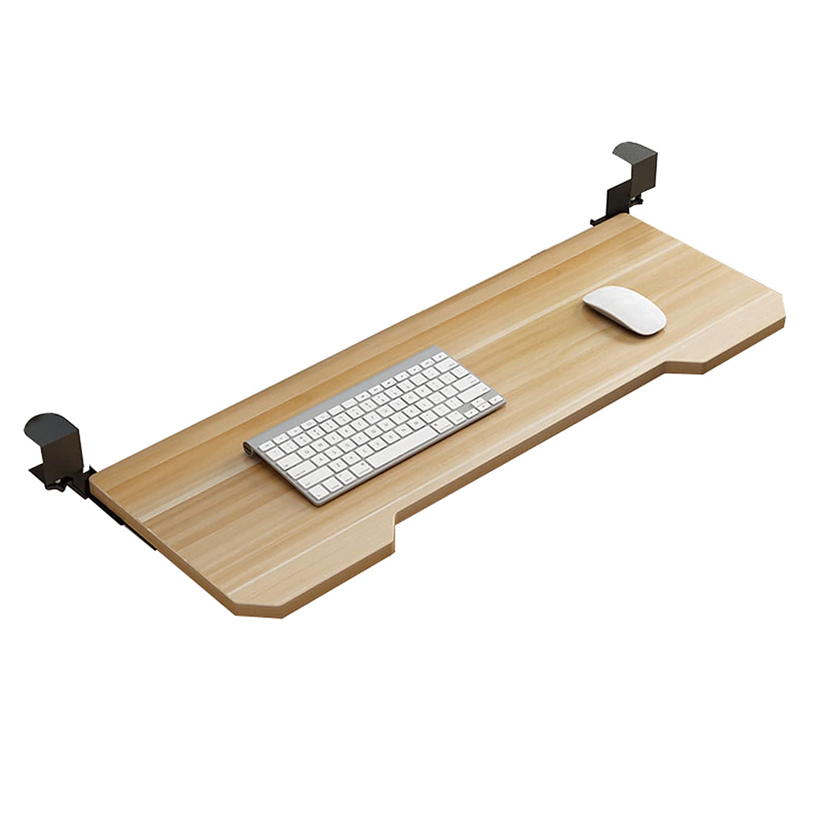 Ergonomic Under Desk Keyboard Tray - Slide-Out White Keyboard & Mouse Holder with Heavy-Duty C-Clamp Mount | Perfect for Home Office, Gaming Setup & Workspace Organization