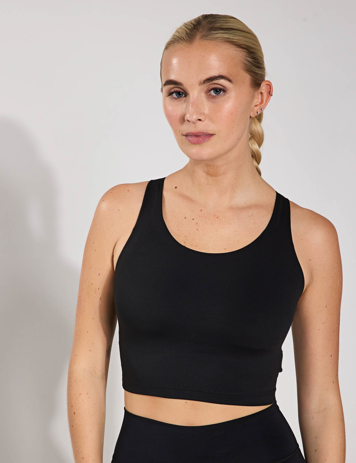 Medium Support Long Line Bra Tank Top for Women - All Me - Black | Yoga, Workout, Lounge Wear