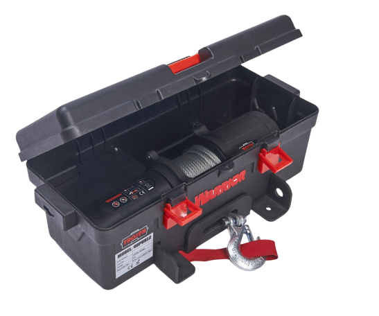 DK2 40PUS12 4000 lbs Capacity Warrior Trojan Electric Steel Winch Cable - Heavy Duty Off-Road Recovery, Towing, Marine & Industrial Use