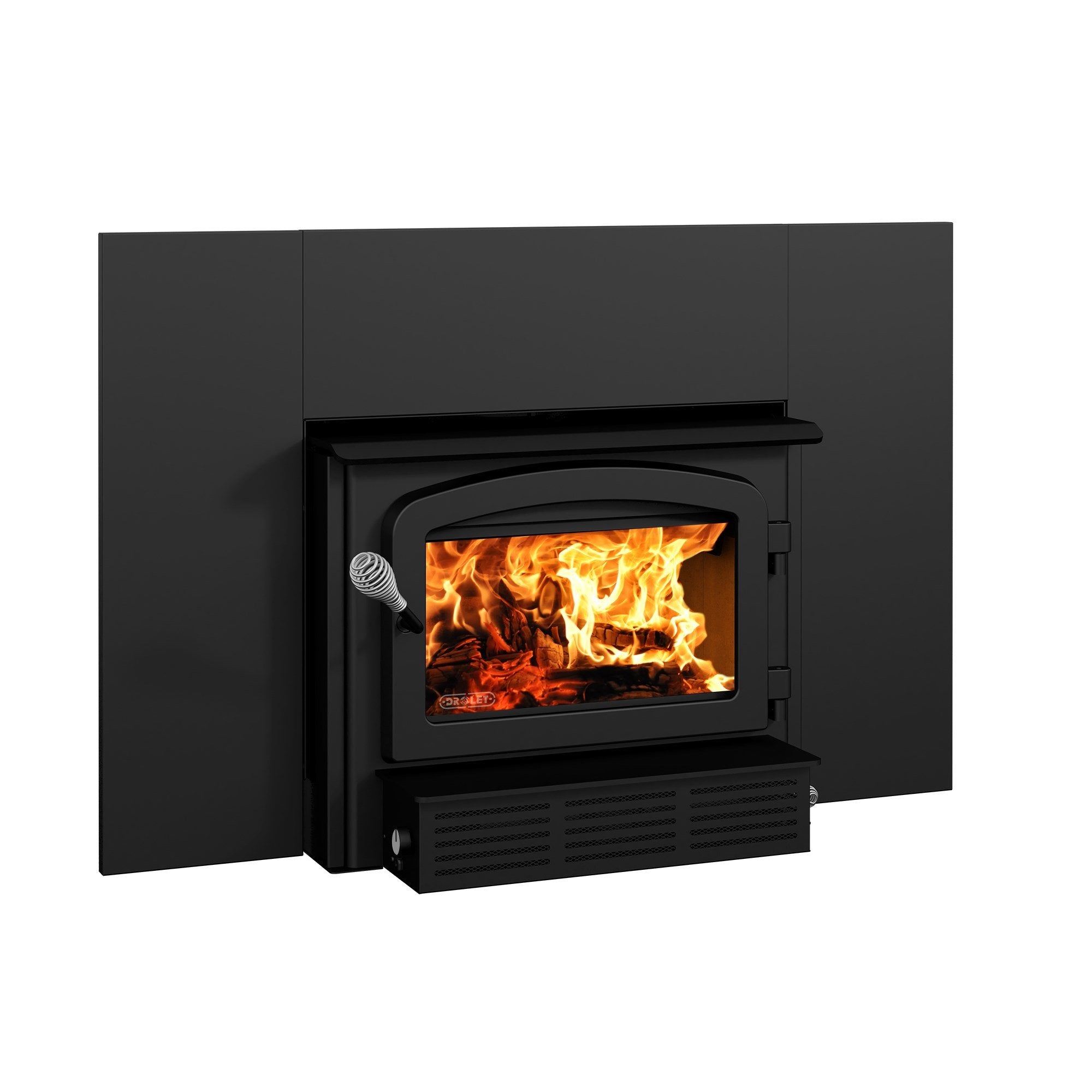 Drolet Escape 1500 I High Efficiency EPA Certified Wood Burning Insert with Faceplate & Blower - Perfect for Home Heating & Fireplace Upgrade (Living Room, Cabin, Winter Use)