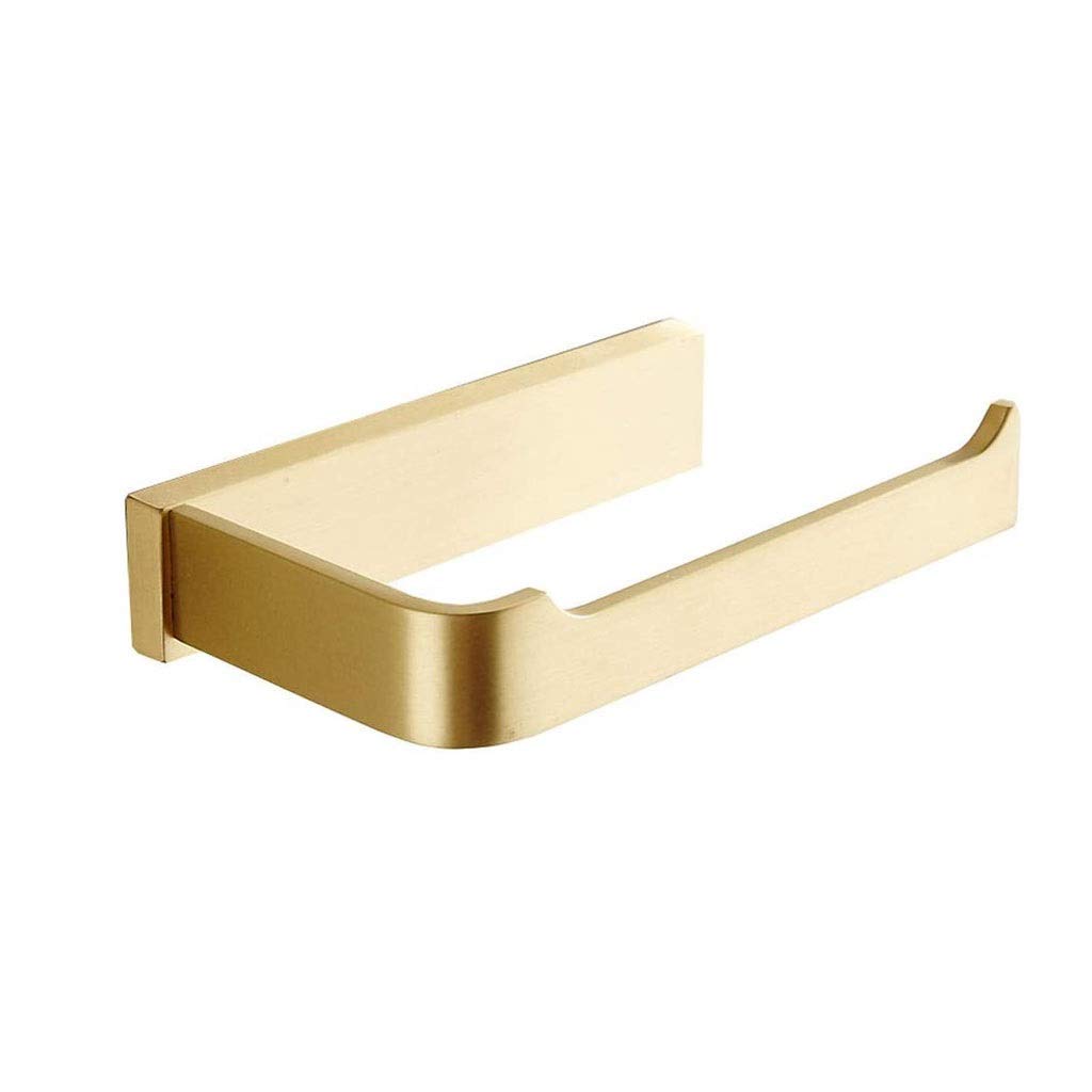 KLHHG Gold Napkin Holder & Toilet Paper Roll Holder - Elegant Pure Brass Bathroom Towel Rack for Kitchen, Dining Room & Bath Decor - Perfect for Home, Restaurant & Hotel Use