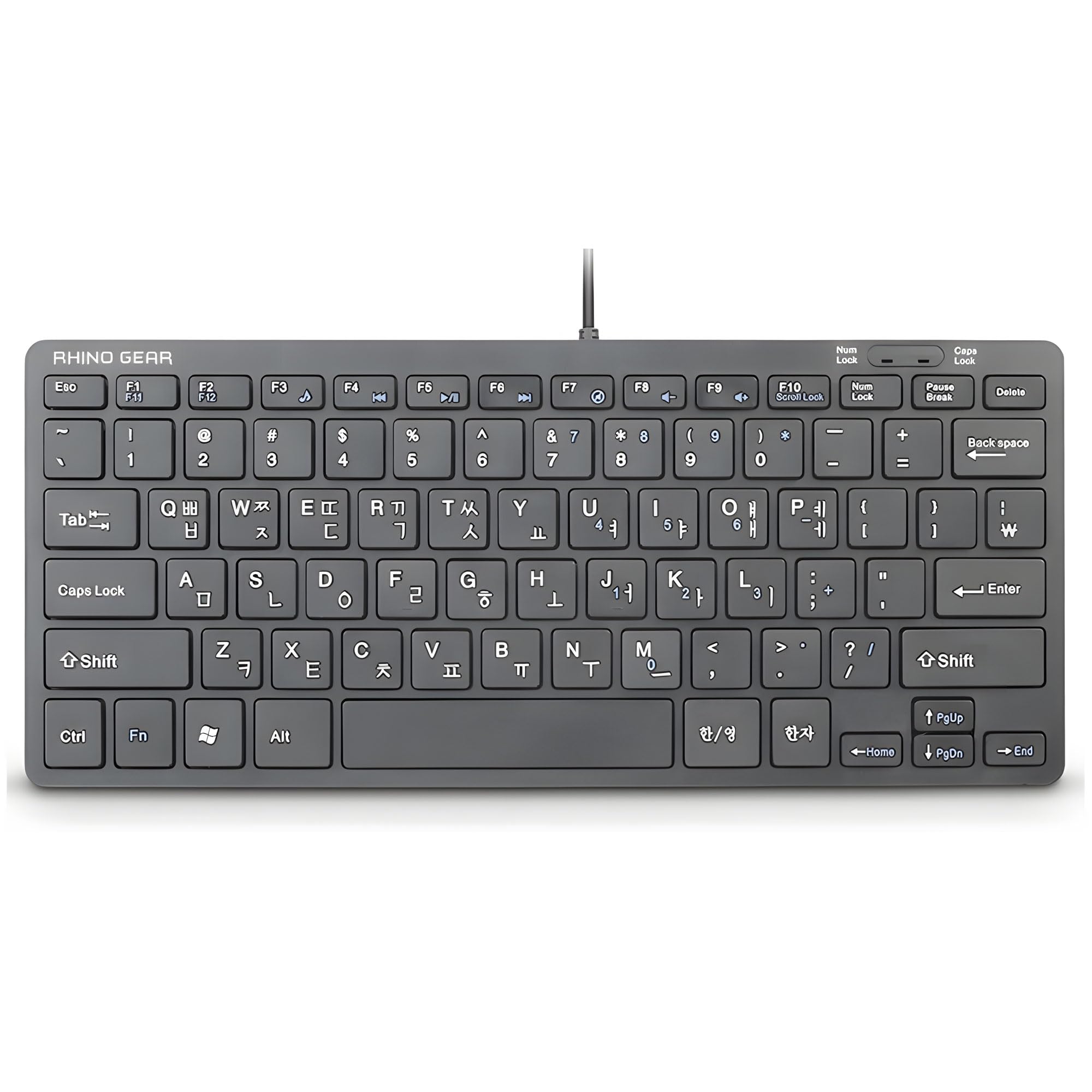 Mini Wired Keyboard 78 Keys - Compact USB Korean-English Multimedia Keyboard for Desktop, Laptop, PC - Lightweight & Portable - Ideal for Home Office, Gaming, and Travel