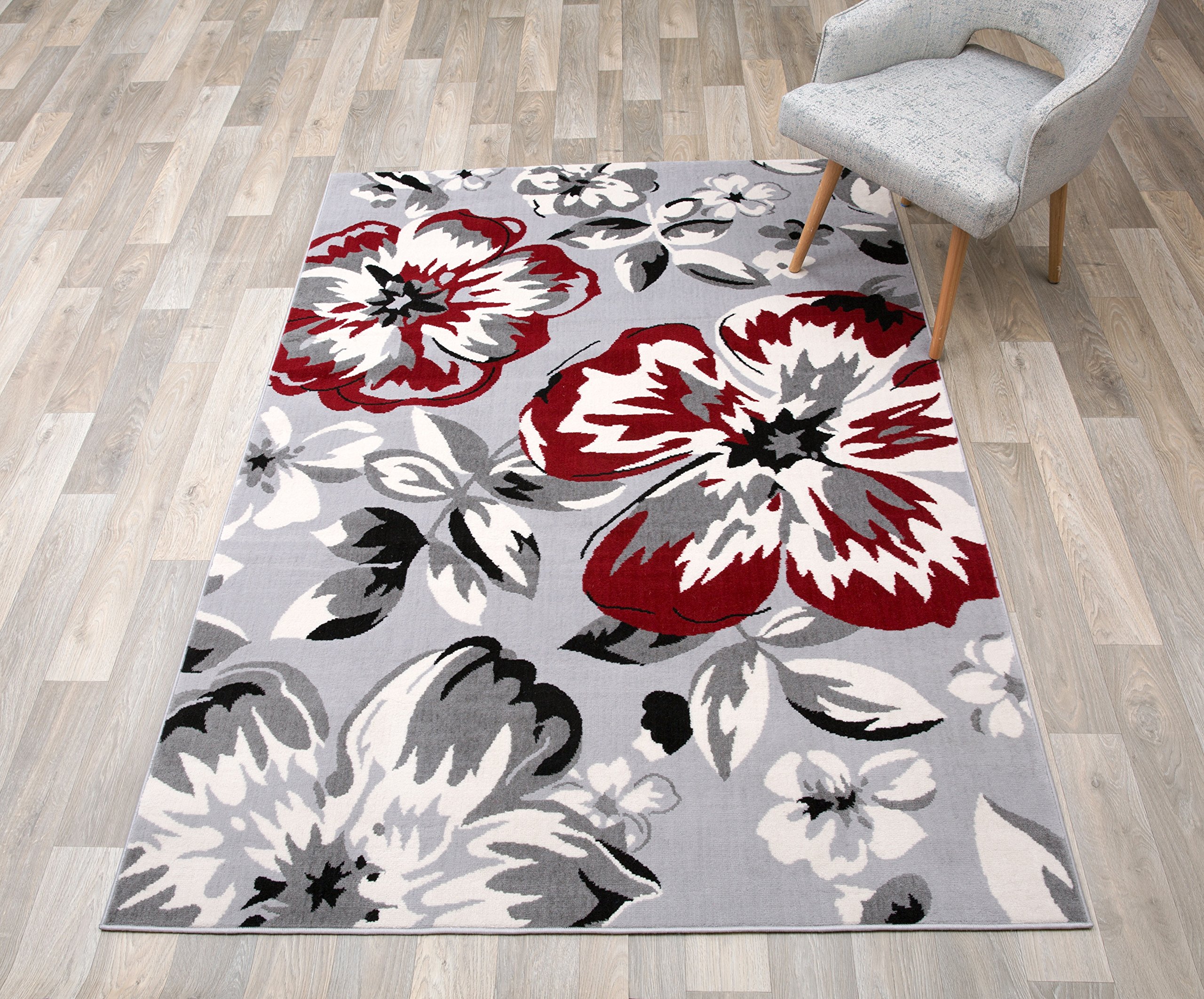 Modern Floral Area Rug 6'6