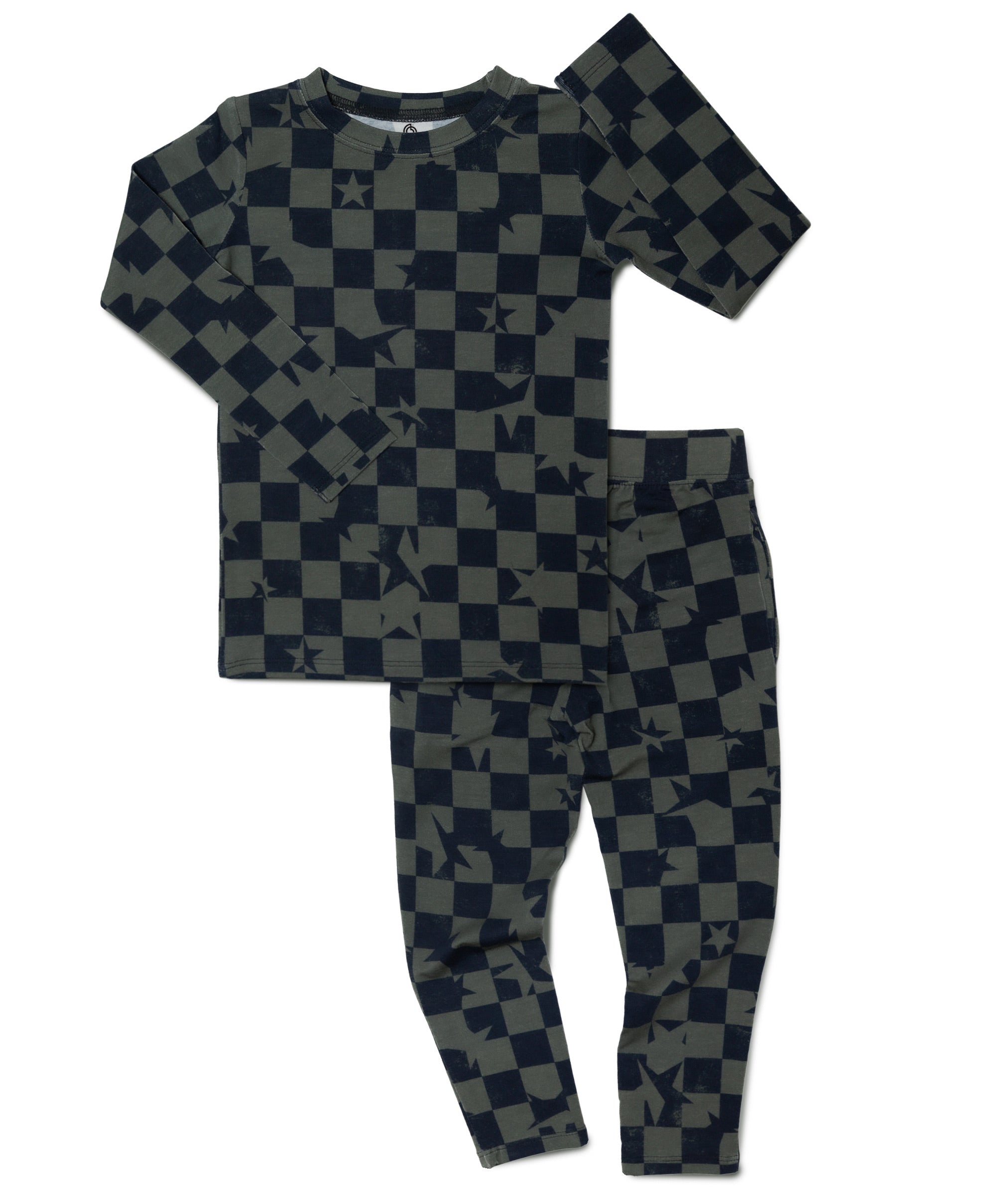 Stylish Olive Checkered Star Two Piece Set for Women - Trendy Matching Outfit for Casual Wear, Summer Vacation, and Instagram Photos