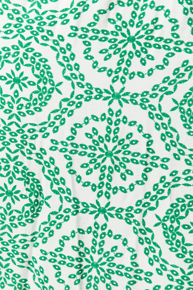 Charleston Charm Green and Ivory Printed Maxi Dress - Flowy Summer Beach Dress for Women, Boho Chic Vacation Outfit, Perfect for Weddings, Parties & Tropical Getaways