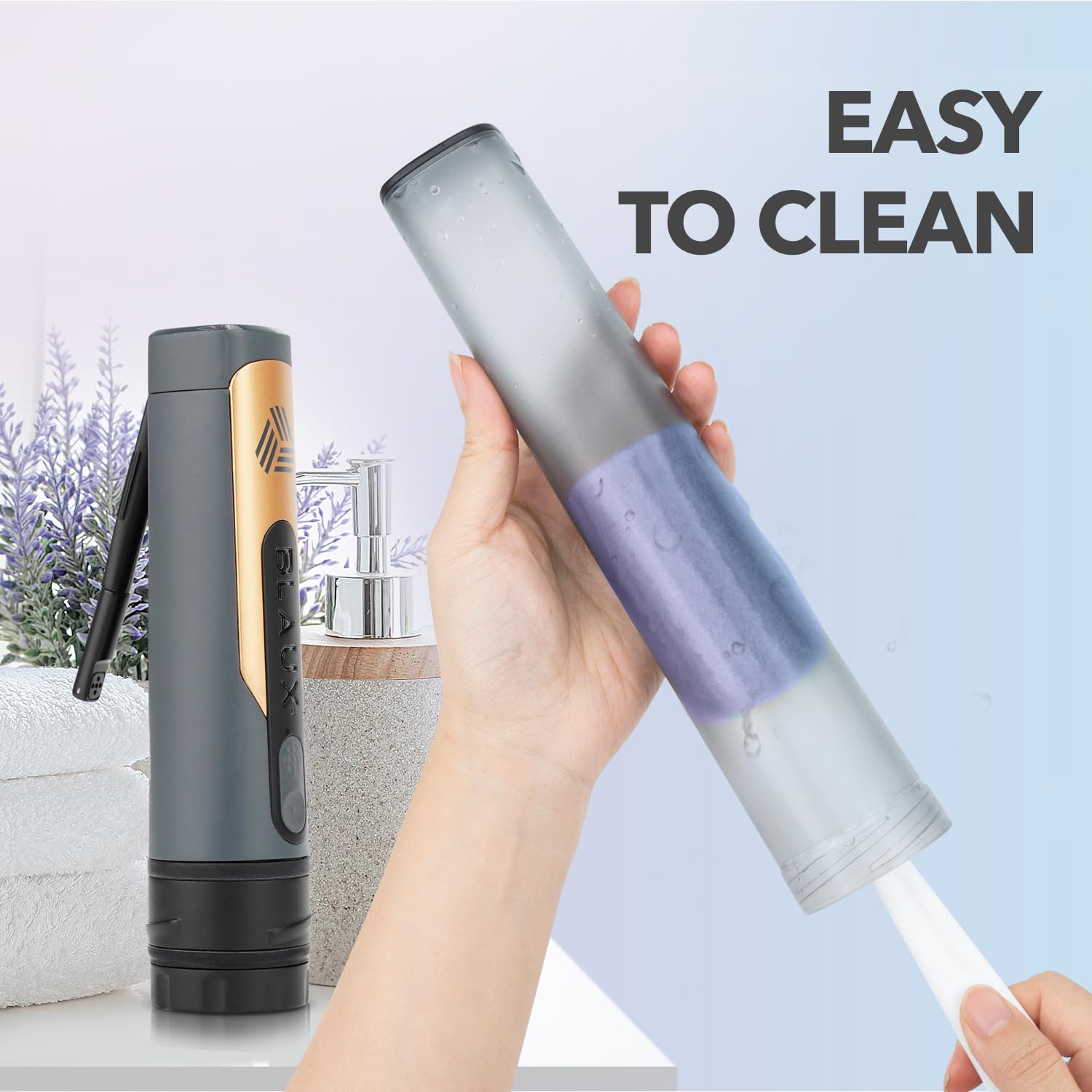 Blaux Portable Bidet Attachment Tank - 290mL (9.8oz) Water Reservoir for Electric Sprayer Bidets | Compact Travel Size, Leakproof & Easy to Clean | Personal Hygiene, Postpartum Care | Perfect for Home, Travel & Camping Use