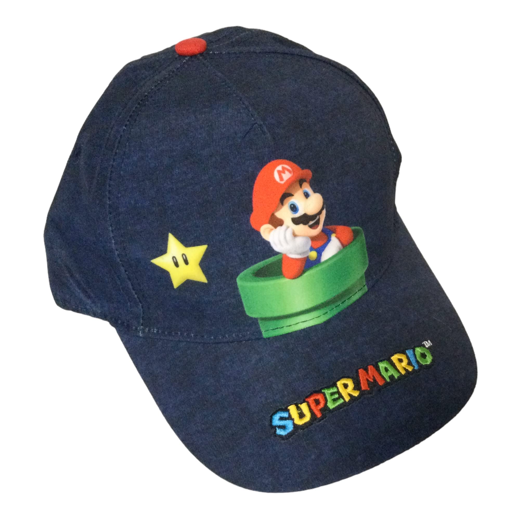 Super Mario Baseball Cap - Blue with Mario in Tunnel Design - Perfect for Cosplay, Gaming Events & Nintendo Fan Gifts