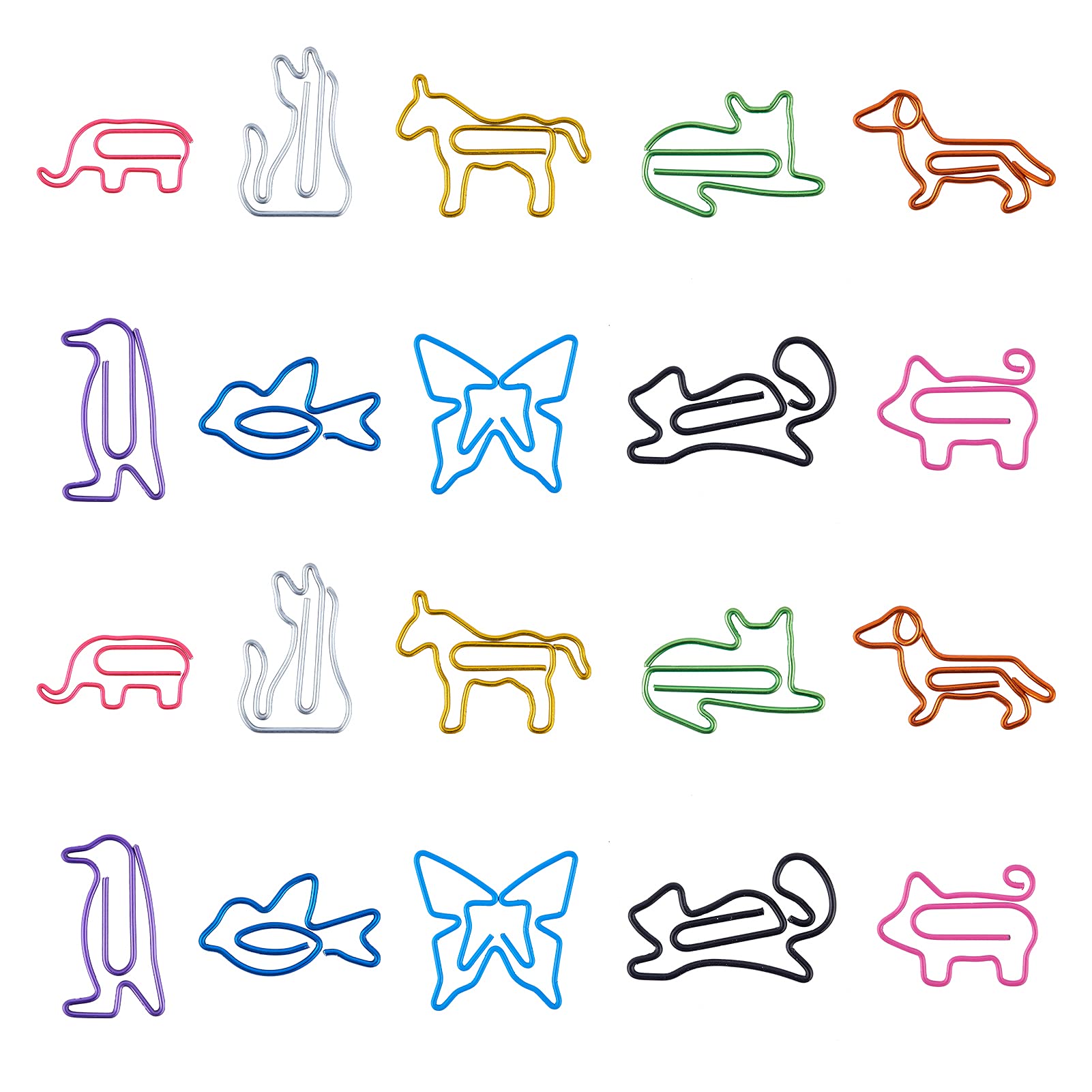GORGECRAFT 60PCS Colorful Animal Shaped Paper Clips - Fun Coated Bookmark Clips for Office, School & Home Organization - Cute Stationery Supplies for Women, Coworkers & Students (Assorted Colors)