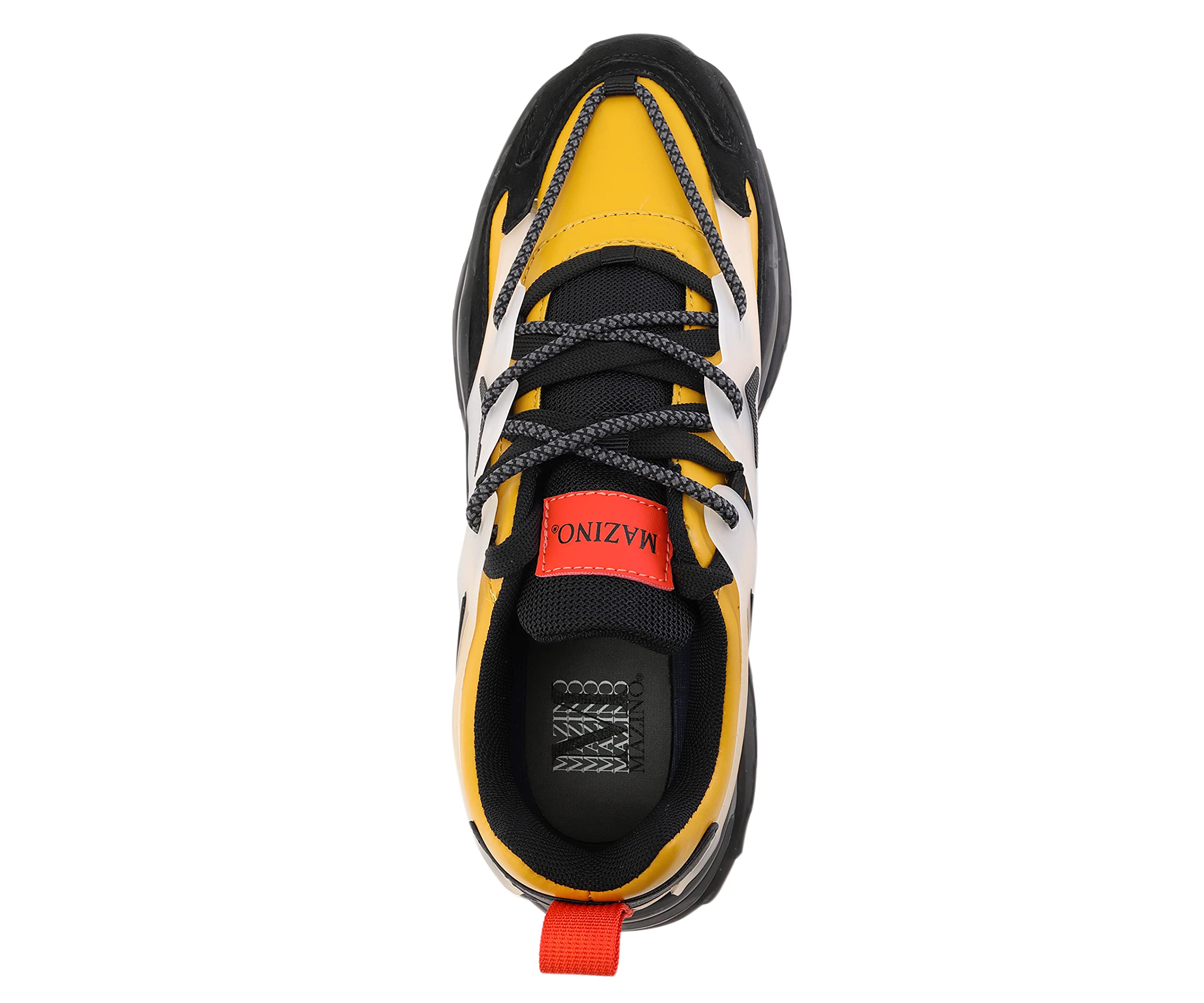 Mazino Arctic Fashion Chunky Sneakers for Men - Comfortable Athleisure Casual Shoes in Mustard Yellow | Trendy Streetwear & Everyday Wear Sneakers for Walking, Gym, and Urban Outfits