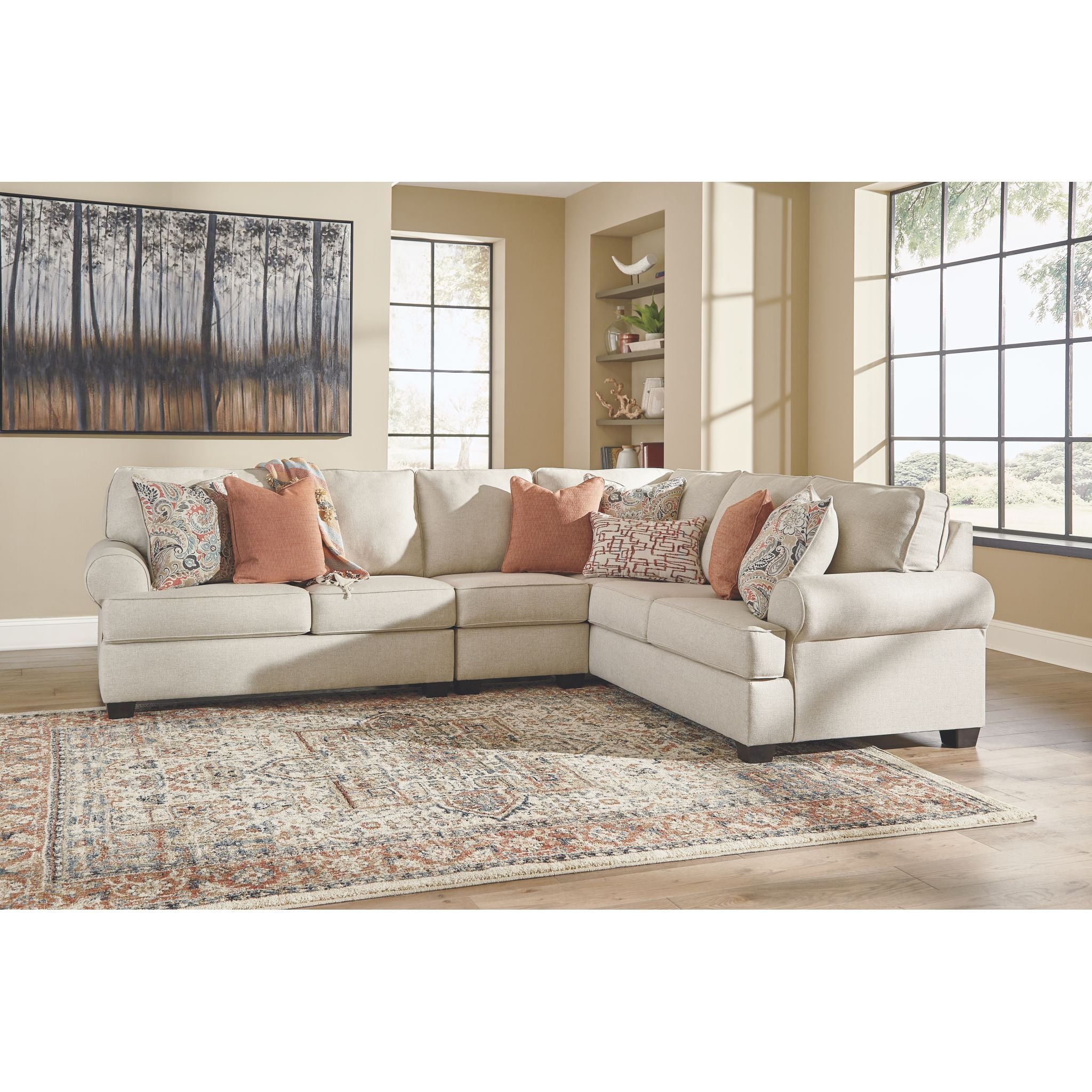 Amici 3-Piece Sectional Sofa Set - Modern L-Shaped Couch with Chaise Lounge for Living Room, Family Room & Apartment - Soft Fabric Upholstery, Comfortable Seating for Relaxing & Entertaining