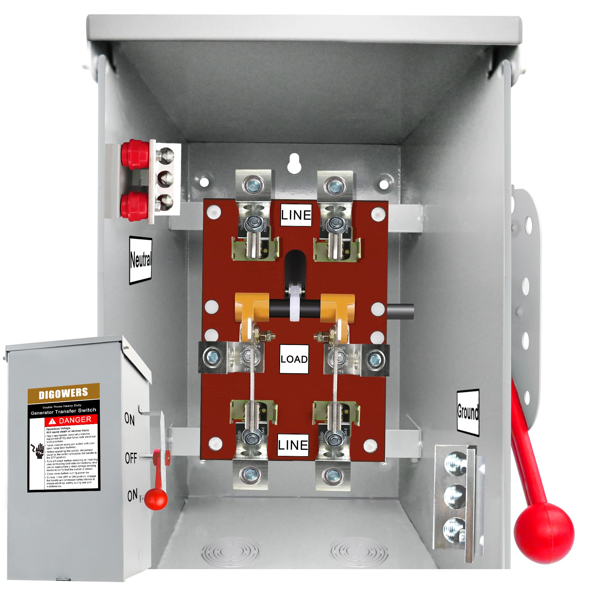 2P/3P 200 Amp Manual Generator Transfer Switch - Upgraded 48000W Heavy Duty Double-Throw Safety Switch, 120/240V for Home Backup Power & Emergency Use (200A-2P) - Perfect for Power Outages, RV & Off-Grid Living