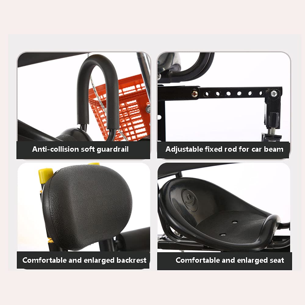 Universal Front Mounted Baby Bike Seat - Safe & Comfortable Kids Bicycle Carrier with Backrest & Foot Pedals - Perfect for Family Cycling, Commuting & Outdoor Adventures