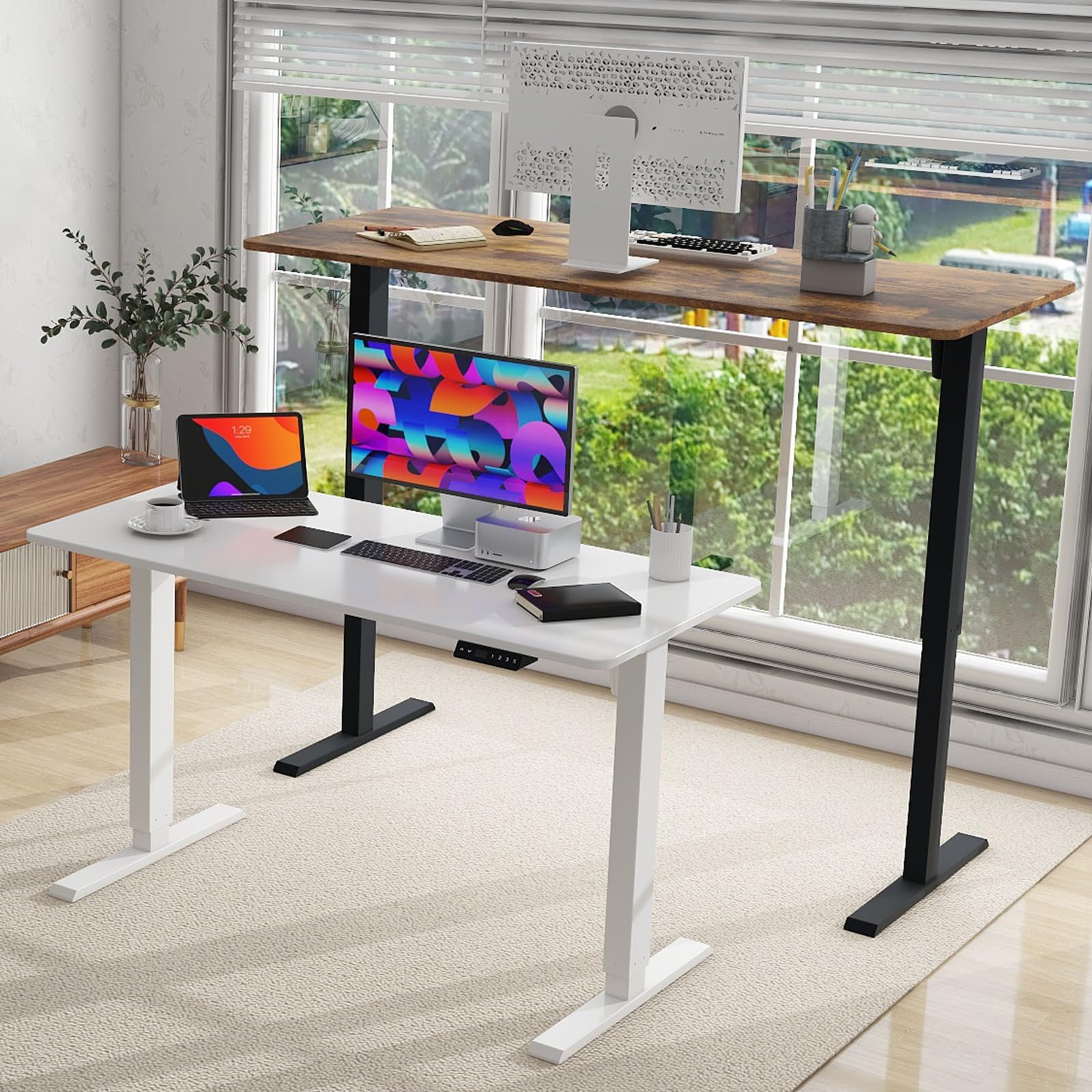 Electric Standing Desk Frame - Height Adjustable Desk Legs for 75