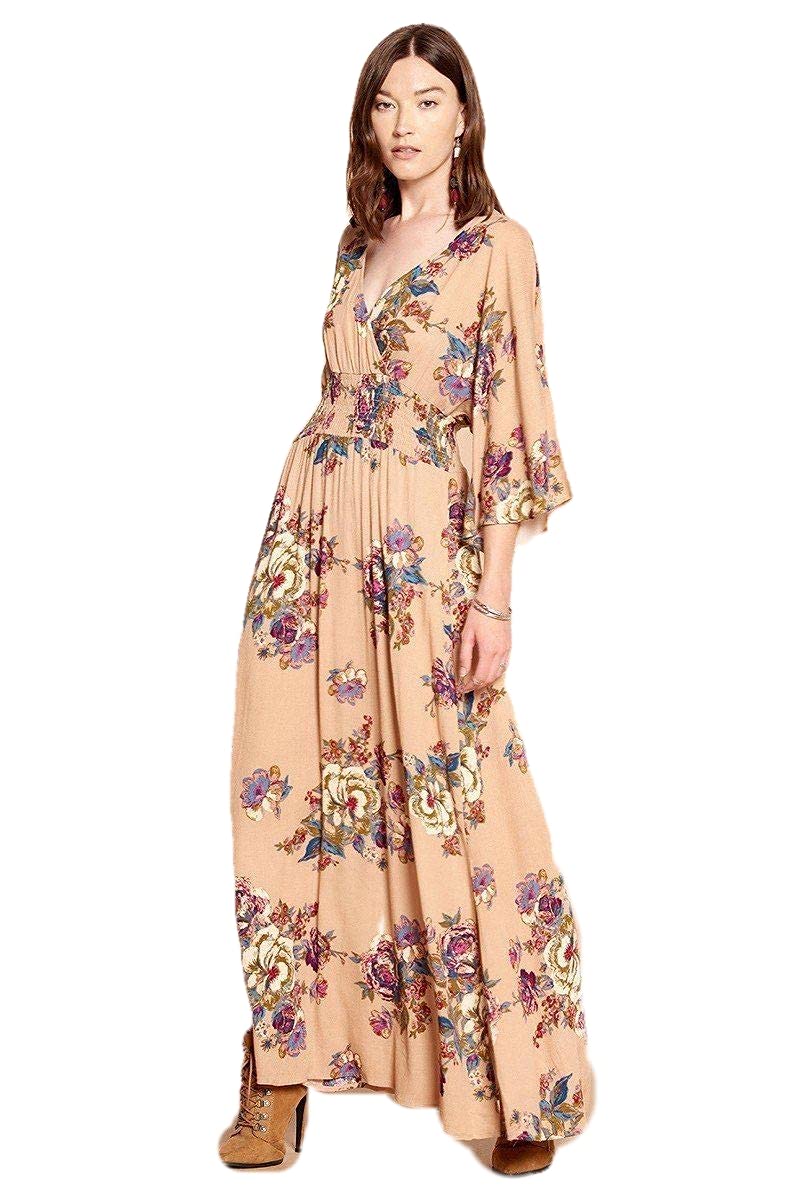 Floral Print Maxi Wrap Dress - Perfect for Beach & Summer Outings