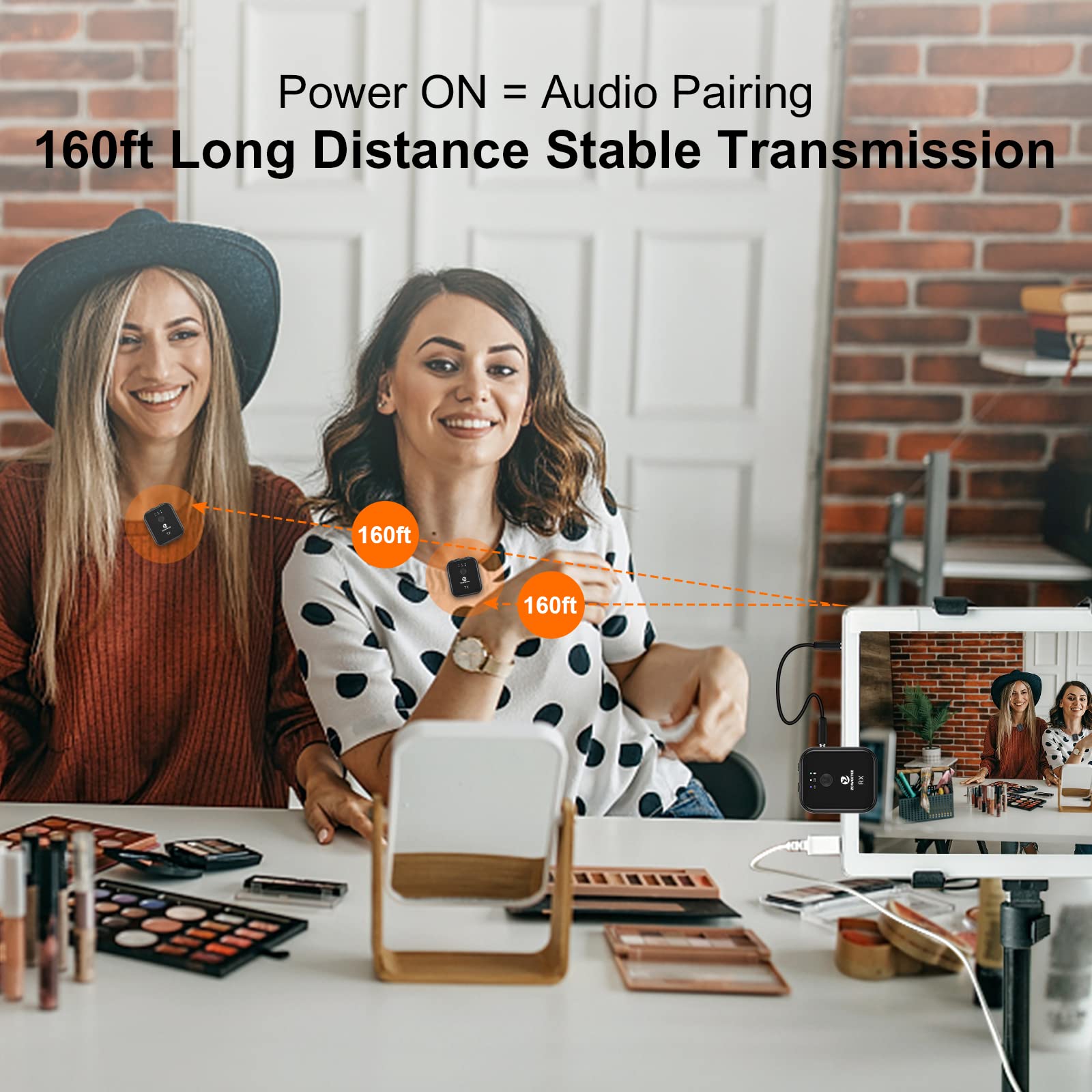 ZOWEETEK Dual-Channel Wireless Lavalier Microphone System for iPhone, Android, Camera, DSLR - Perfect for Recording, Interviews, Vlogging, YouTube & Live Streaming - Ideal for Podcasters, Content Creators and Conference Speakers