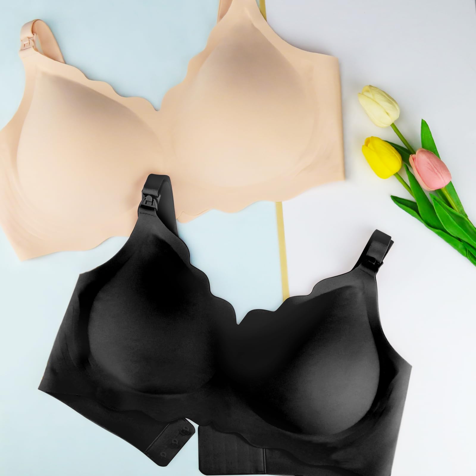 Comfortable UHdod Nursing Bras for Breastfeeding & Maternity - Wireless Support for Pregnancy & Postpartum - Soft Cotton Nursing Bras for Women - Perfect for Daily Wear, Workouts and Nighttime Nursing