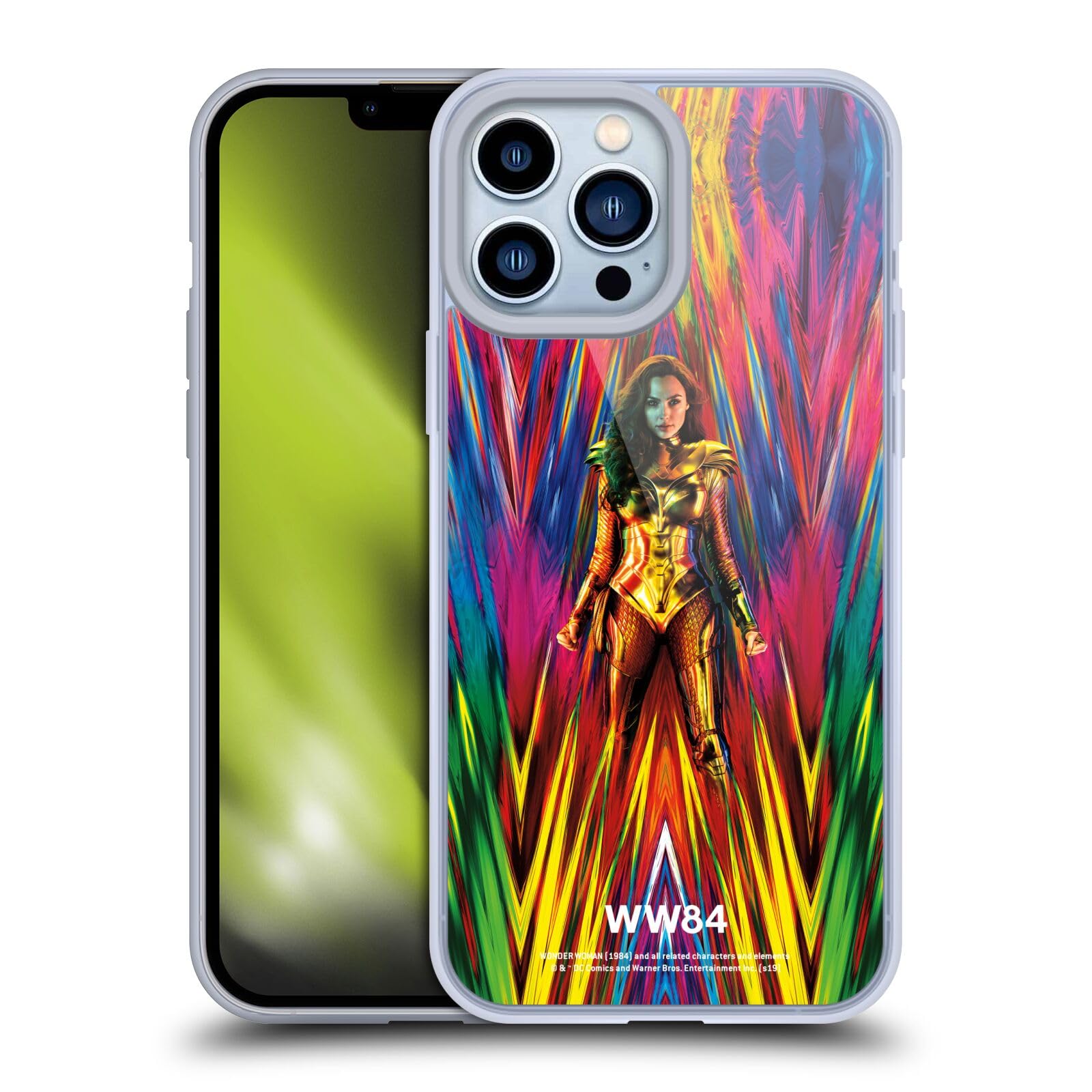Officially Licensed Wonder Woman 1984 Teaser Poster Soft Gel Phone Case for Apple iPhone 13 Pro Max - Durable Protection with Superhero Design, Perfect for DC Fans and Movie Lovers