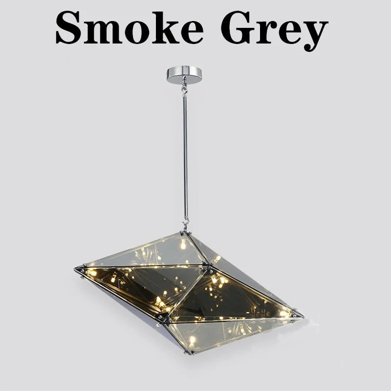 Modern Angular Diamond Style LED Pendant Light - Elegant Ceiling Lighting for Dining Room, Kitchen Island & Bedroom Decor