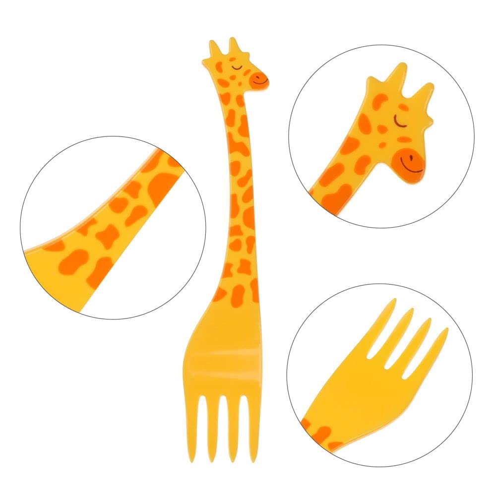 HomeSoGood 12Pcs Giraffe Fruit Forks - Mini Cartoon Snack & Dessert Picks for Cakes, Fruits, Salads, Cocktails | Perfect for Parties, Picnics, Kids Snacks & Home Entertaining