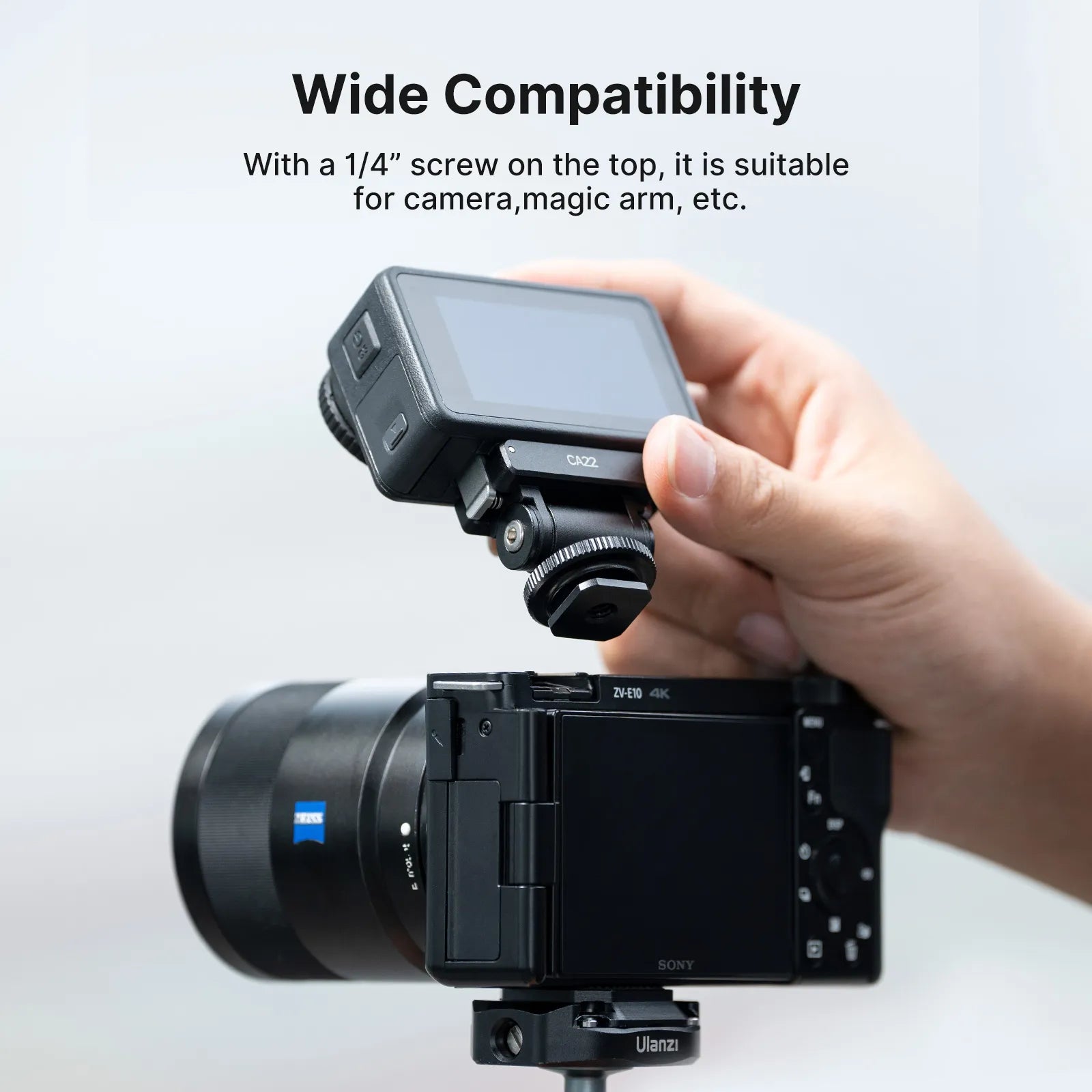 Ulanzi CA22 Cold Shoe Mount Adapter Compatible with DJI Osmo Action 4/3 & Pocket 3 (Model C071GBB1) - Perfect for Vlogging, Photography & Action Camera Accessories