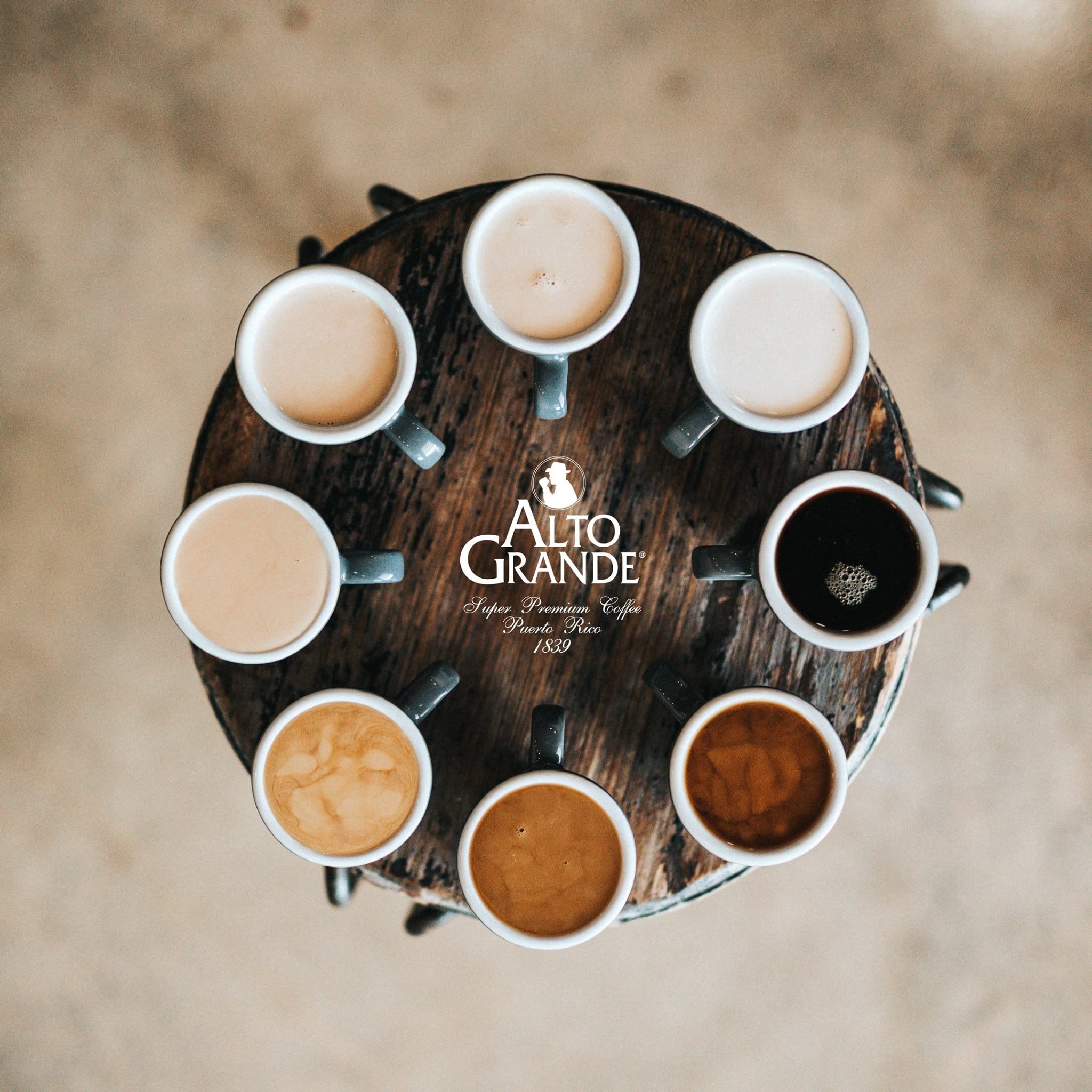 Alto Grande Super Premium Coffee Ground - Single Origin Puerto Rican Coffee, 8.8oz Canister (Pack of 6) - Rich Aroma & Smooth Taste for Home Brewing, Office Use & Gifts
