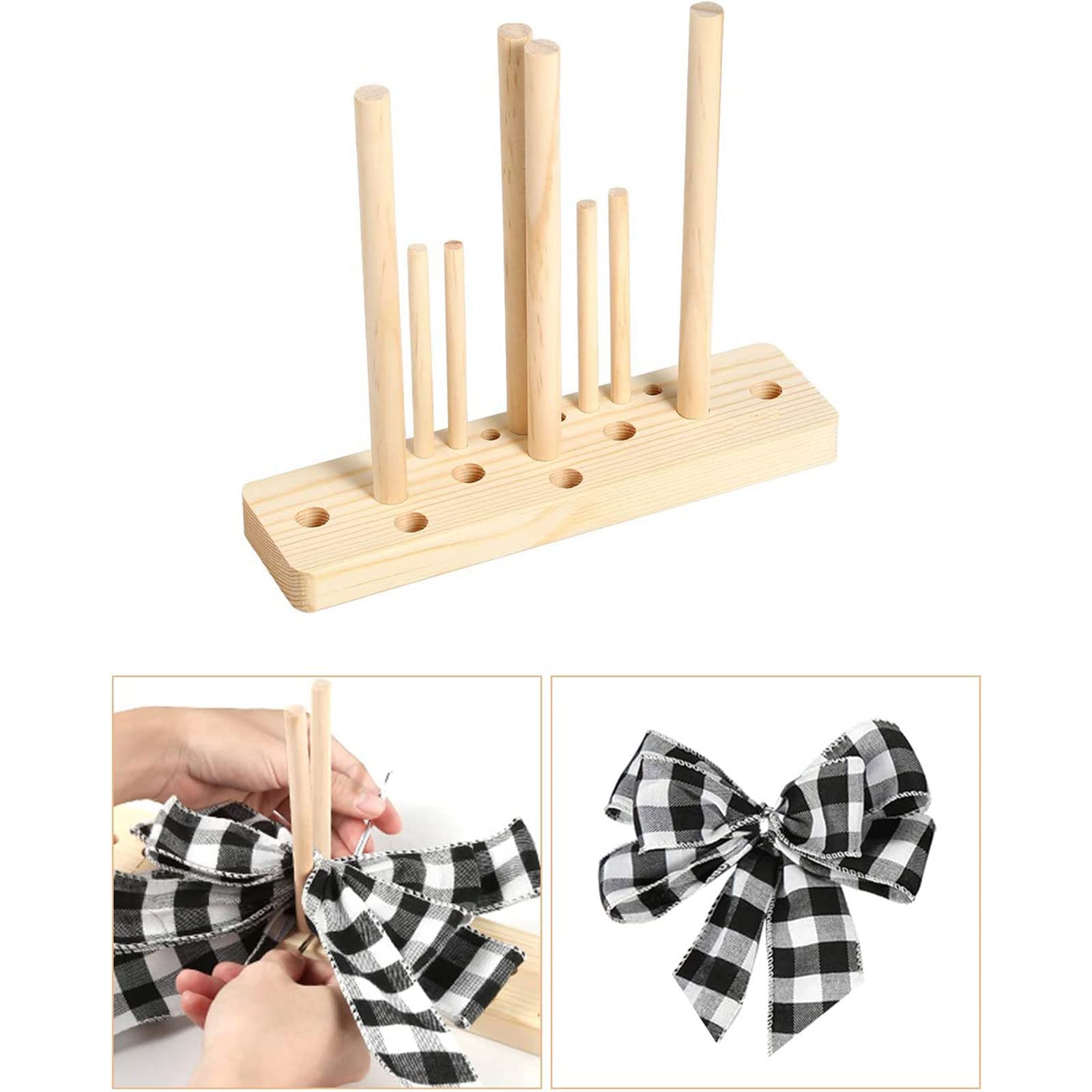 5 in 1 Multipurpose Wooden Bow Maker Tool - DIY Ribbon Bow Maker for Gift Wrapping, Wedding Decorations, Corsages & Crafts - Perfect for Holiday Gifts, Party Favors & Home Decor