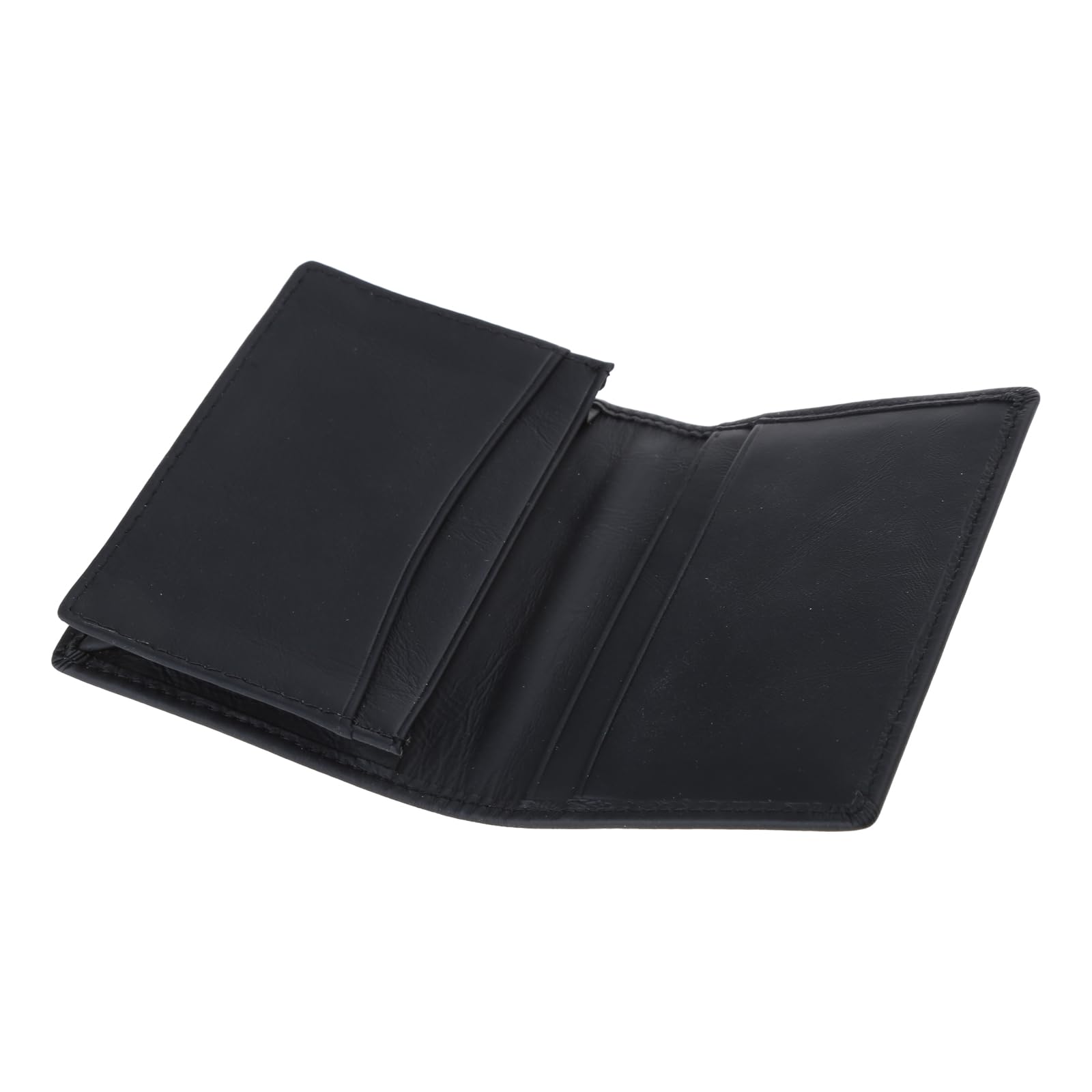 Premium Men's Black Leather Expandable Credit Card Holder - RFID Blocking ID Business Card Wallet Case for Travel & Everyday Use