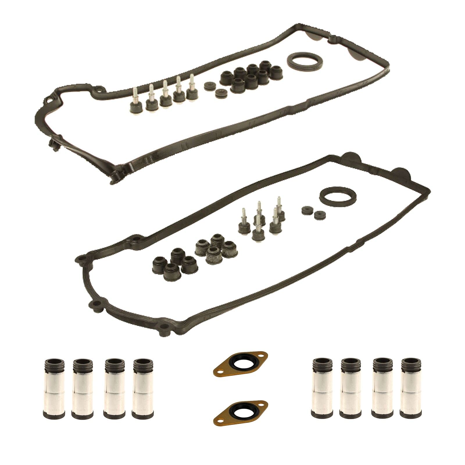 BMW Valve Cover Gasket Set with Spark Plug Tubes & Camshaft Sensor Seals - Complete Engine Seal Kit for 3/5/7 Series, X3/X5 - Perfect for DIY Repairs & Maintenance