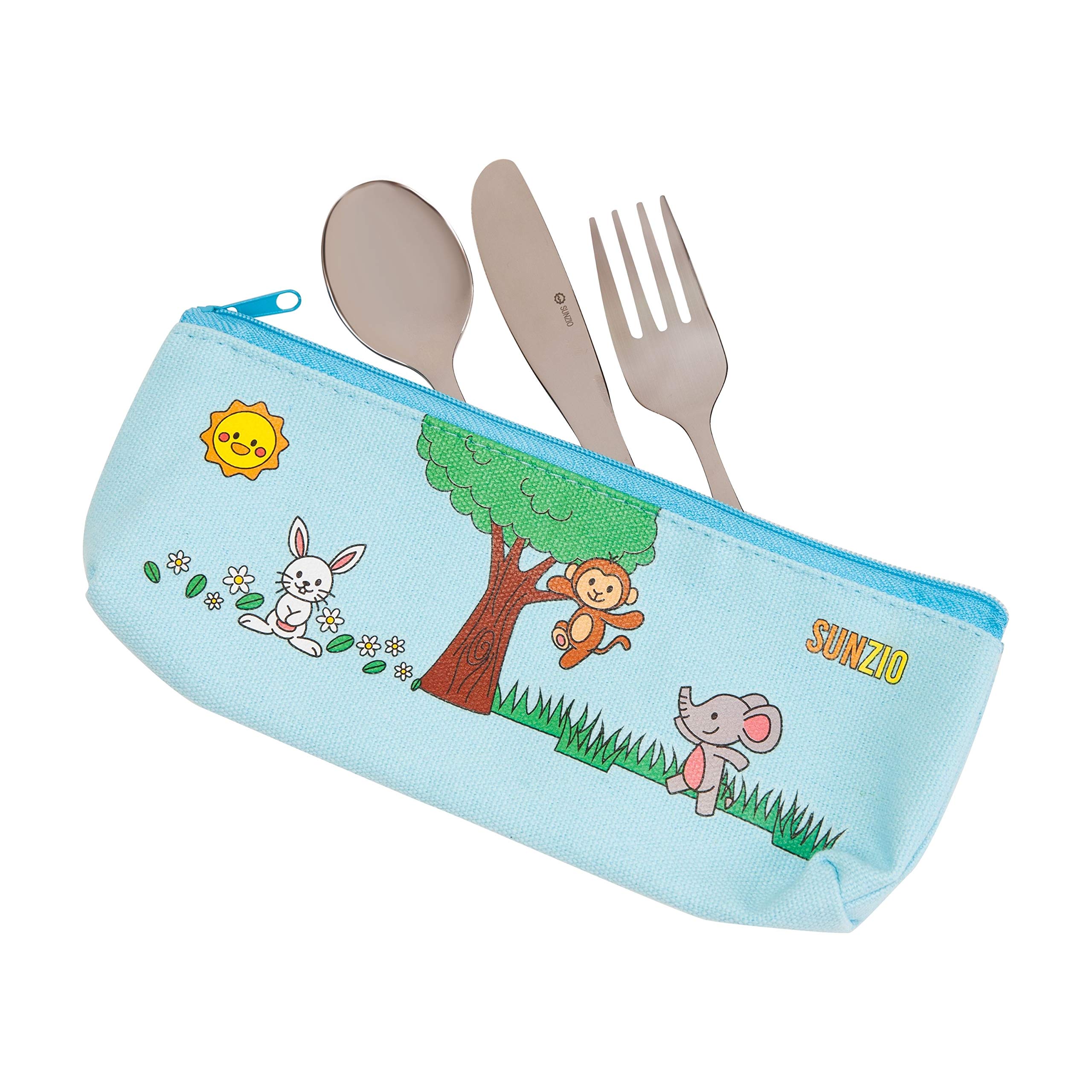 Premium 18/10 Stainless Steel Kids Silverware Set - 12 Piece Toddler Cutlery (4 Forks, 4 Spoons, 4 Knives) with Travel Case | Child-Safe, Dishwasher Safe Flatware for Home, School & Travel | Durable Metal Utensils for Toddlers & Children