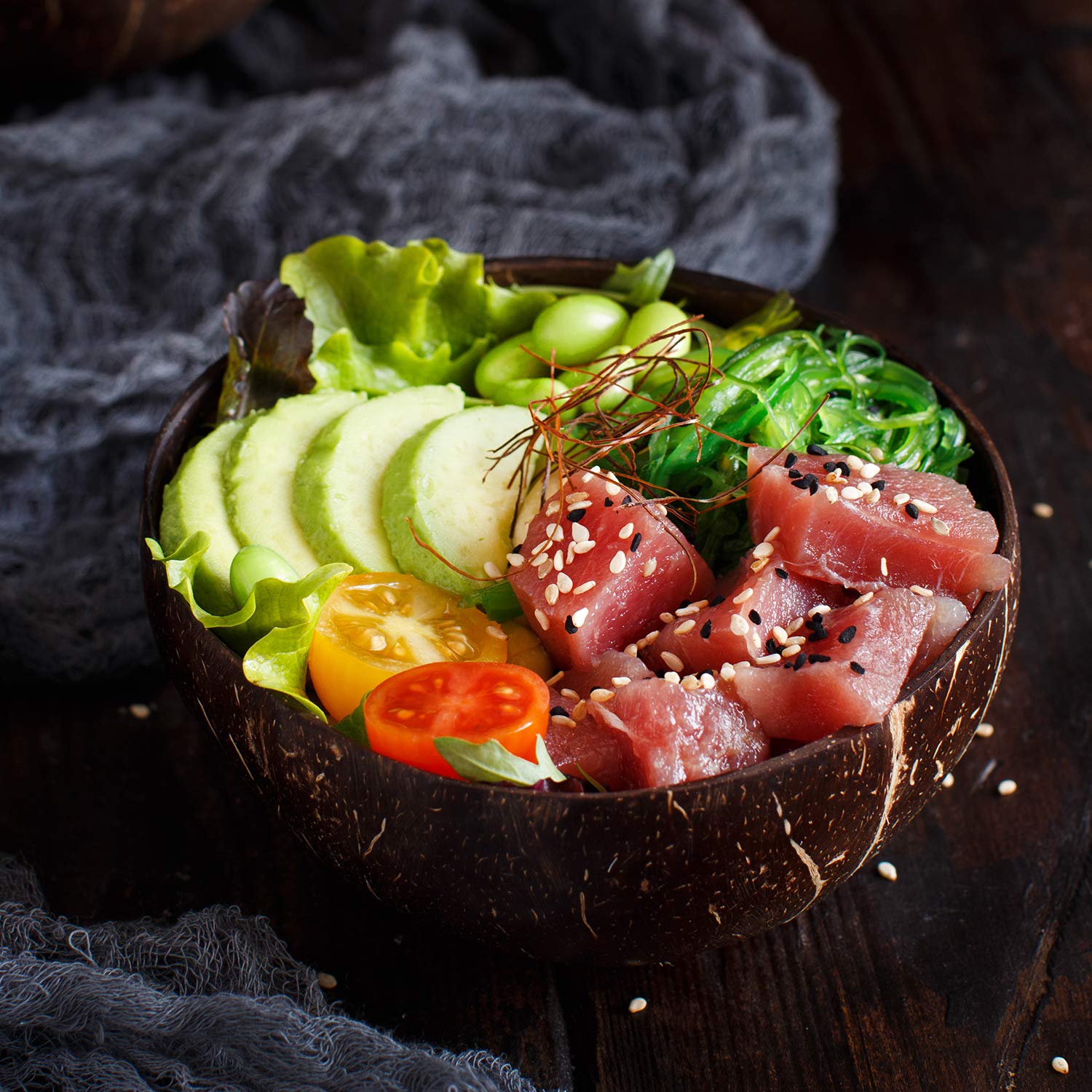 2 Eco-Friendly Handmade Coconut Bowls with 2 Wooden Forks - 100% Natural Organic Kitchen Set - Sustainable Reclaimed Coconut Shells - Perfect for Smoothie Bowls, Acai Bowls & Healthy Breakfasts