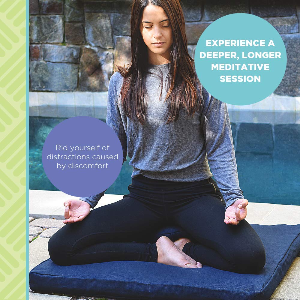 Premium Zafu & Zabuton Meditation Cushion Set - Organic Cotton Floor Sitting Pillow for Yoga, Zen Meditation & Prayer - Made in USA (Round, Tangerine) - Perfect for Home Yoga Practice, Buddhist Temples & Mindfulness Retreats