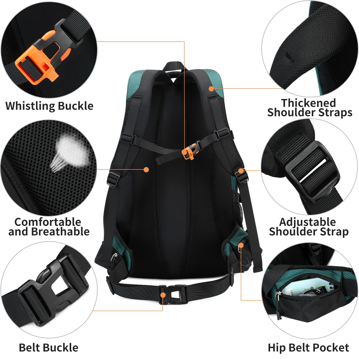 40L Waterproof Hiking Backpack - Lightweight Camping & Travel Daypack for Men & Women - Outdoor Adventures