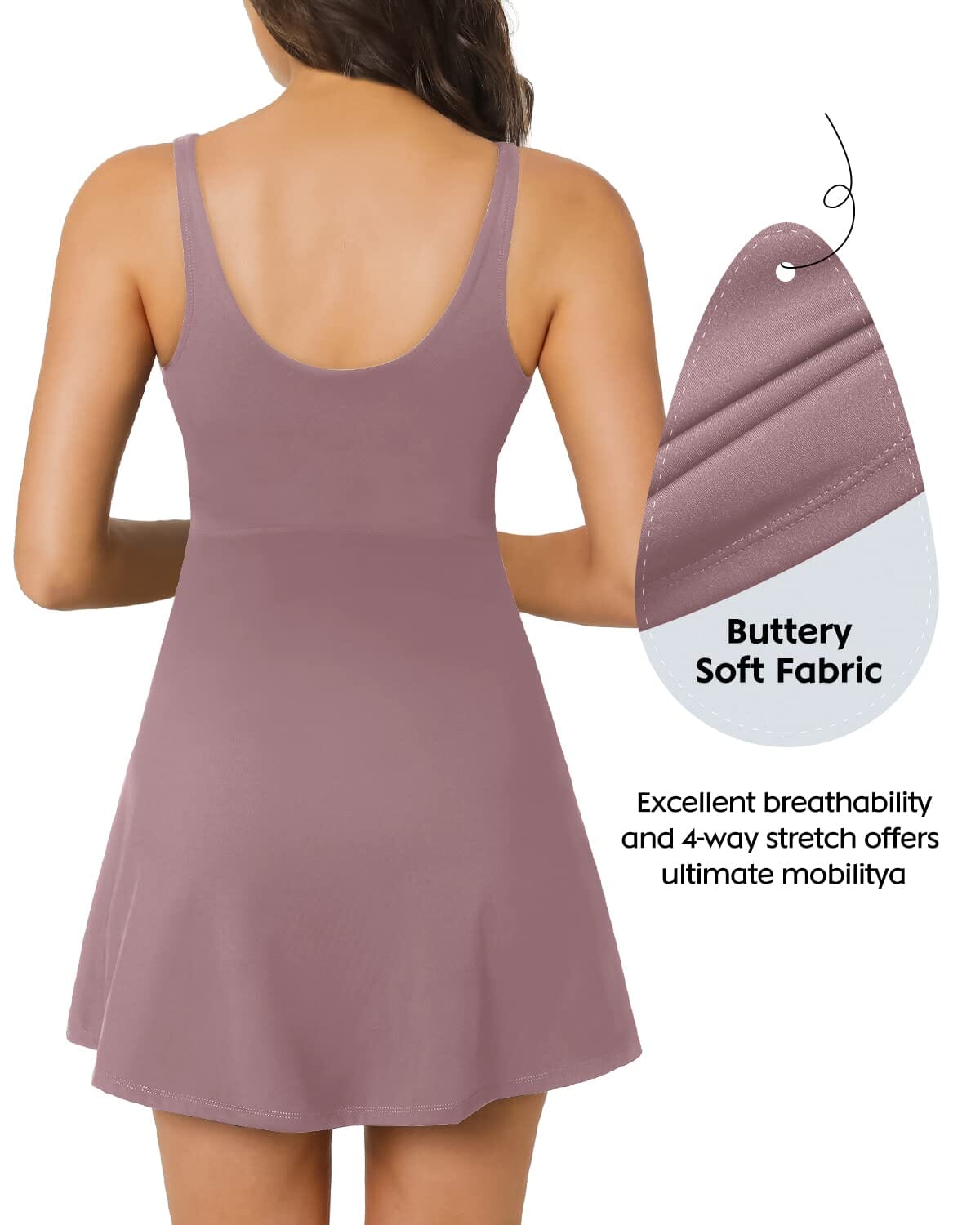 Women's Tennis Dress with 4 Pockets - Breathable Quick-Dry Sports Dress for Tennis, Running & Workouts - Perfect for Court Training & Gym Sessions
