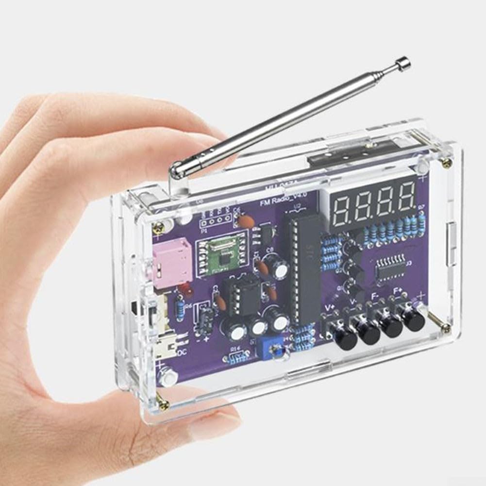 DIY FM Radio Kit 87-108MHz with Digital Display - Soldering Practice Kit for Beginners | STEM Electronics Project for Students & Hobbyists | Home, Workshop & Classroom Learning Tool