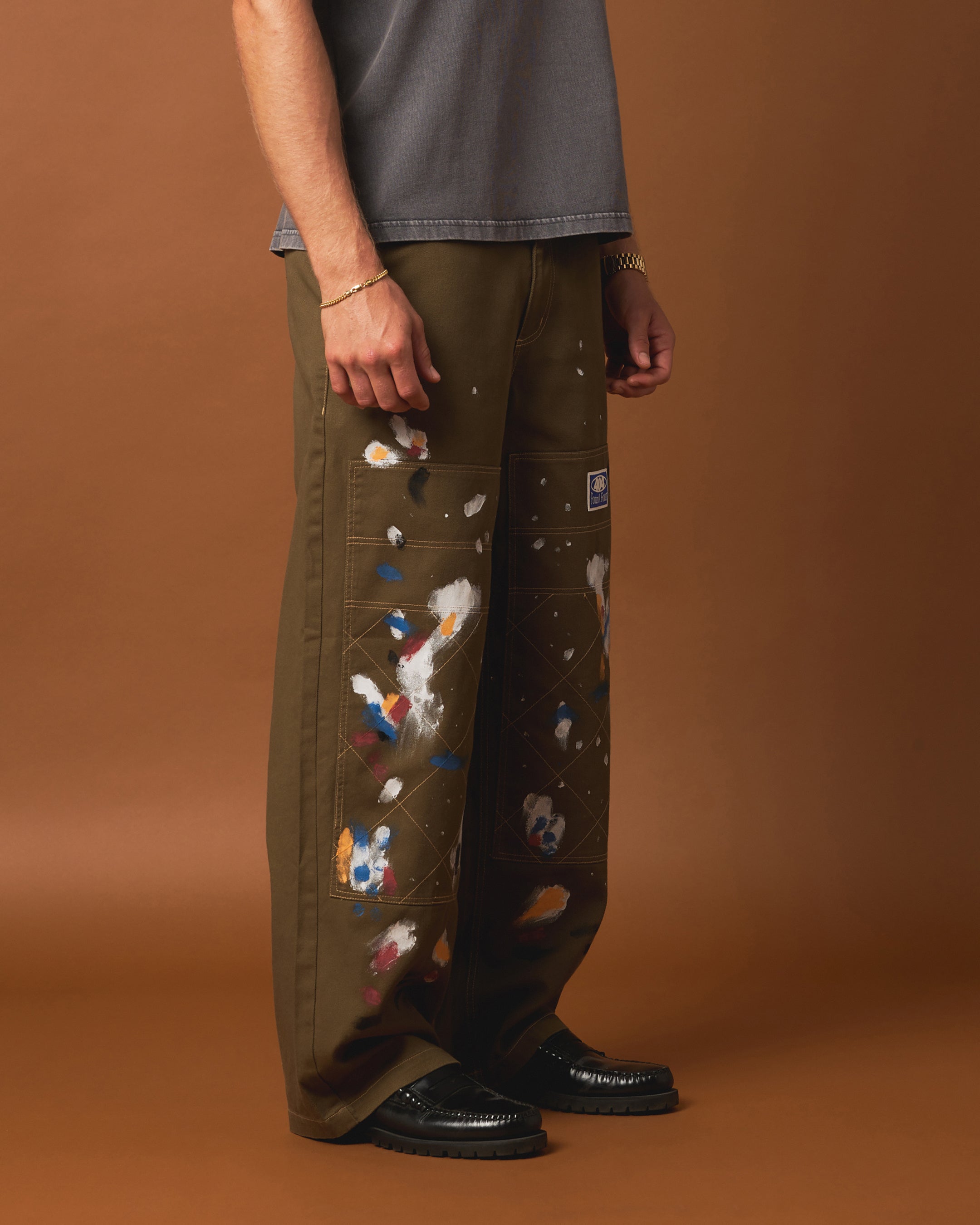 404 Painter Double Knee Work Pants - Durable Khaki Workwear for Construction & Painting - Perfect for Job Sites & DIY Projects