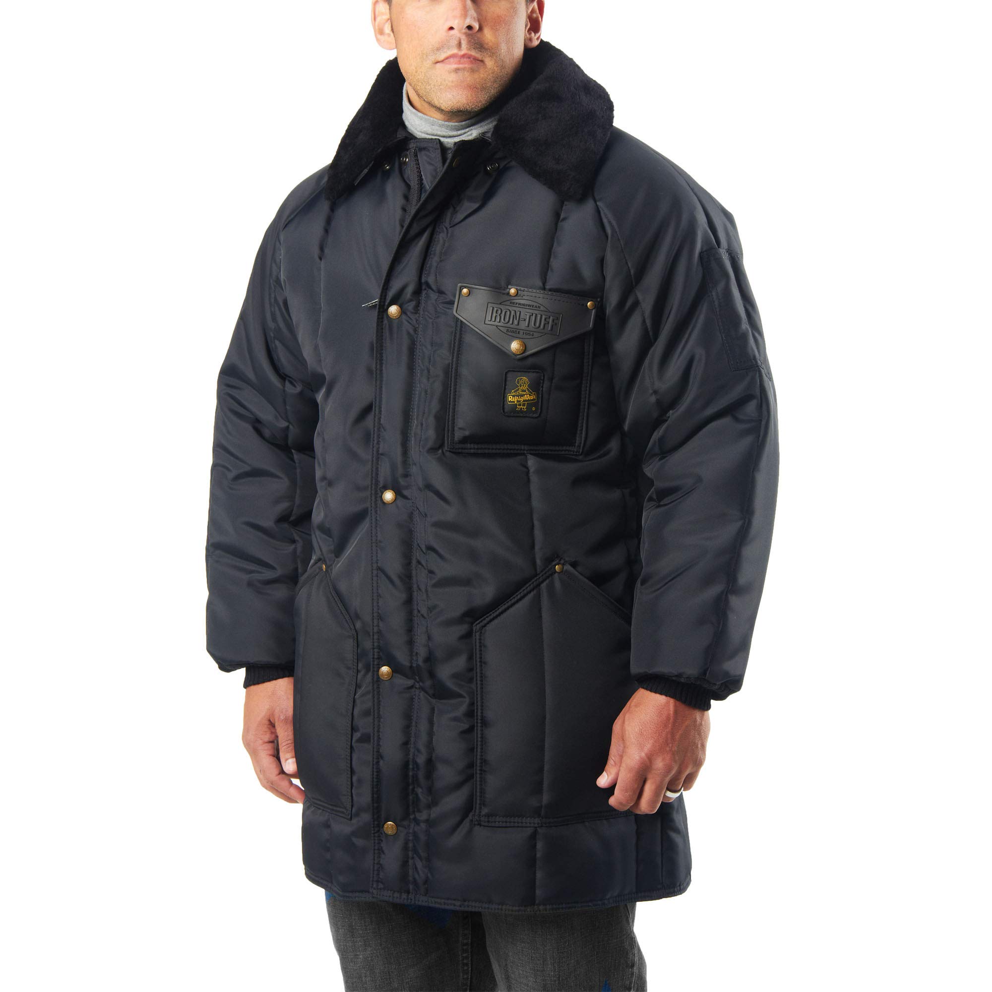 RefrigiWear Men's Water-Resistant Insulated Winter Coat with Soft Fleece Collar - Heavy Duty Cold Weather Jacket for Outdoor Work, Hunting & Snow Activities