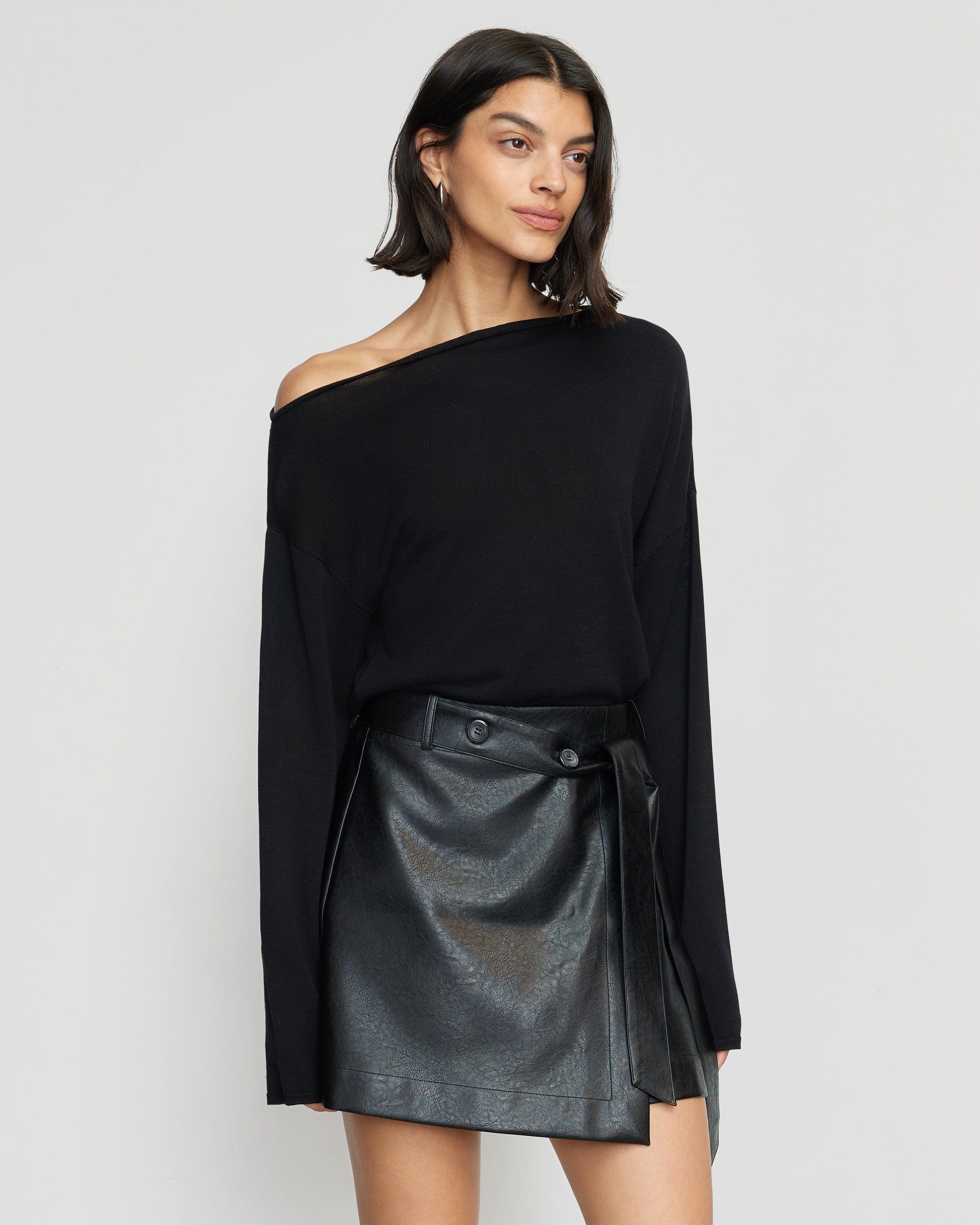Hachi Tencel Wool Off Shoulder Sweater for Women - Soft Comfortable Pullover Top for Fall & Winter - Perfect for Date Night, Office Wear and Casual Outfits
