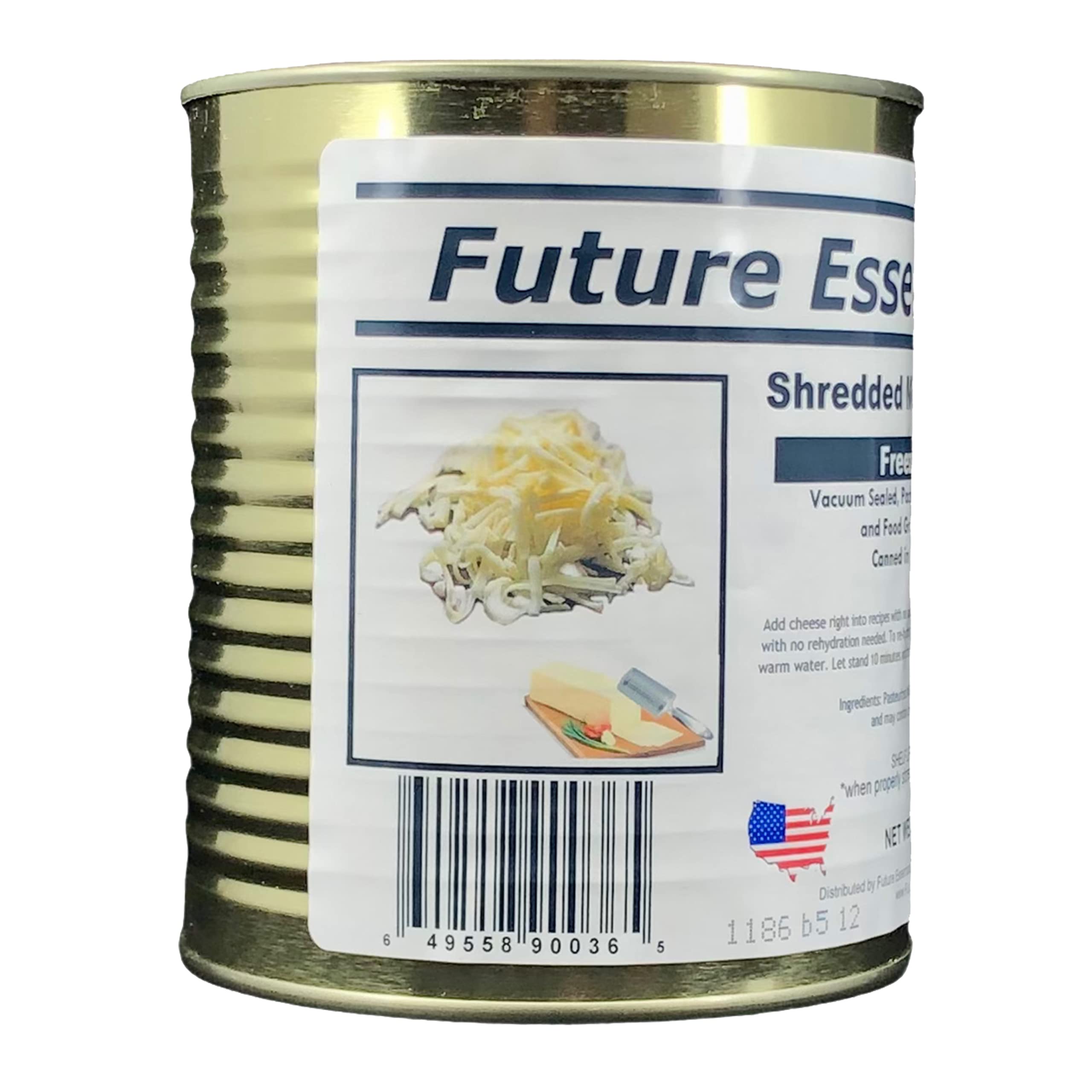 Freeze Dried Shredded Monterey Jack Cheese - Long Shelf Life, Non-GMO, Gluten-Free - Perfect for Camping, Emergency Food Storage & Cooking
