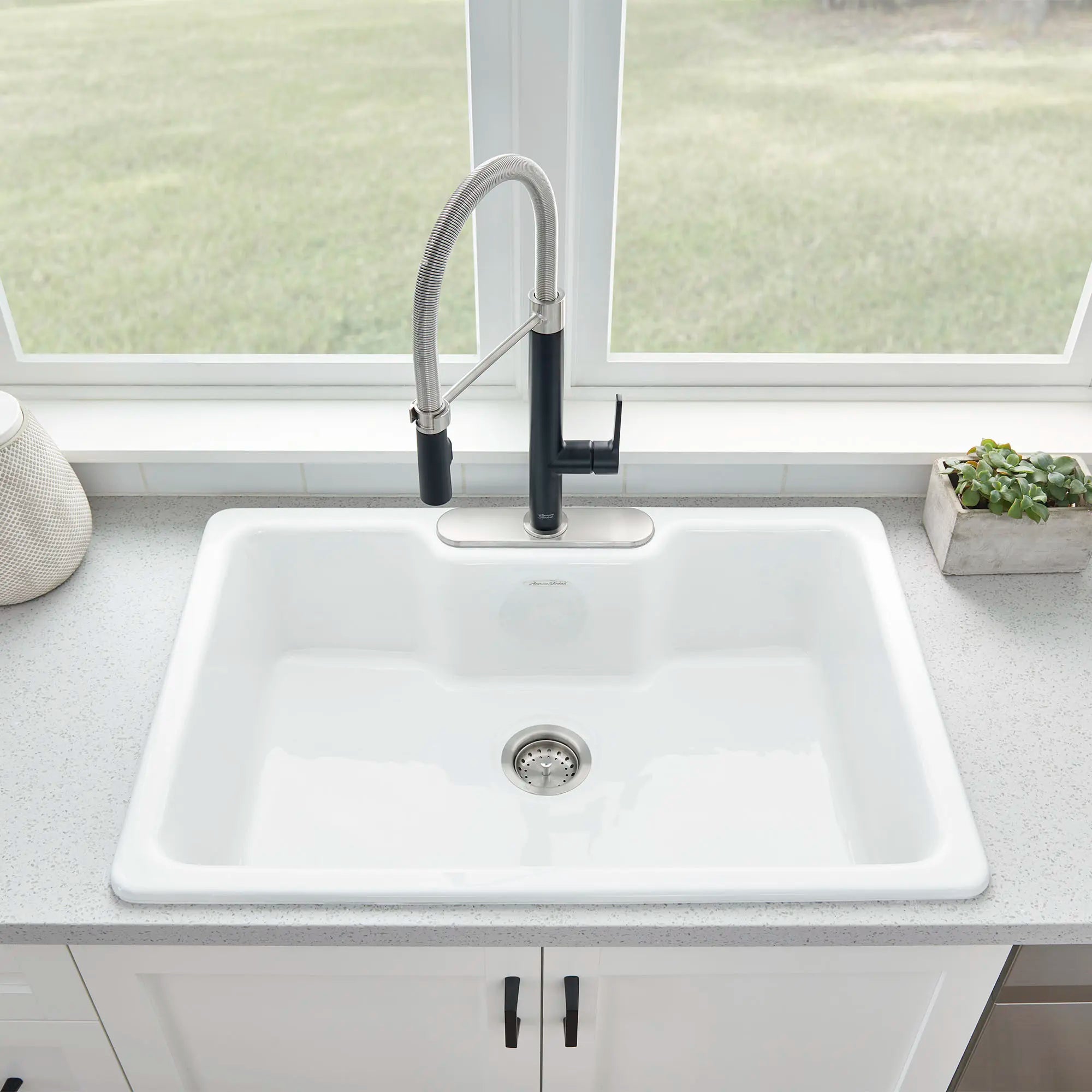 Grayson Semi-Professional Single Handle Kitchen Faucet - High Arc Pull Down Sprayer, Brushed Nickel Finish for Modern Home & Restaurant Use