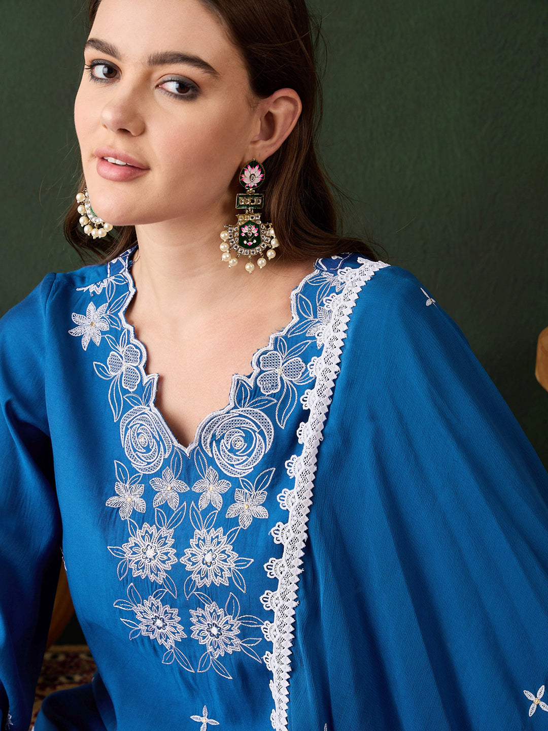 Stylish Blue Designer Ready-Made Pant Suit with Elegant Embroidery - Perfect for Weddings, Parties & Formal Events