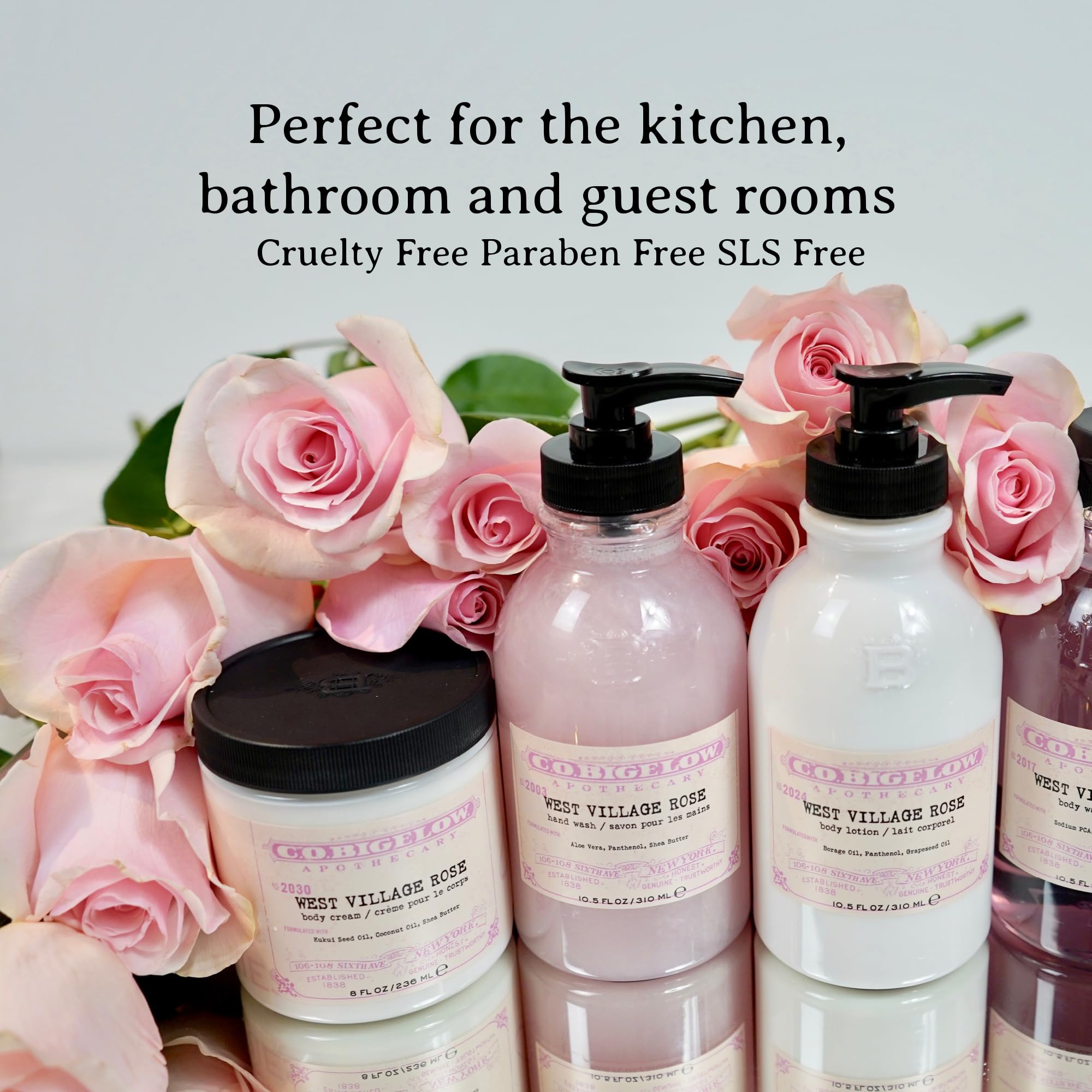 C.O. Bigelow Iconic Collection West Village Rose Body Wash with Sodium PCA, Coconut Oil & Aloe Vera - 10.5 fl oz | Hydrating & Nourishing Shower Gel for Dry Skin | Perfect for Daily Use & Spa-Like Bath Experience
