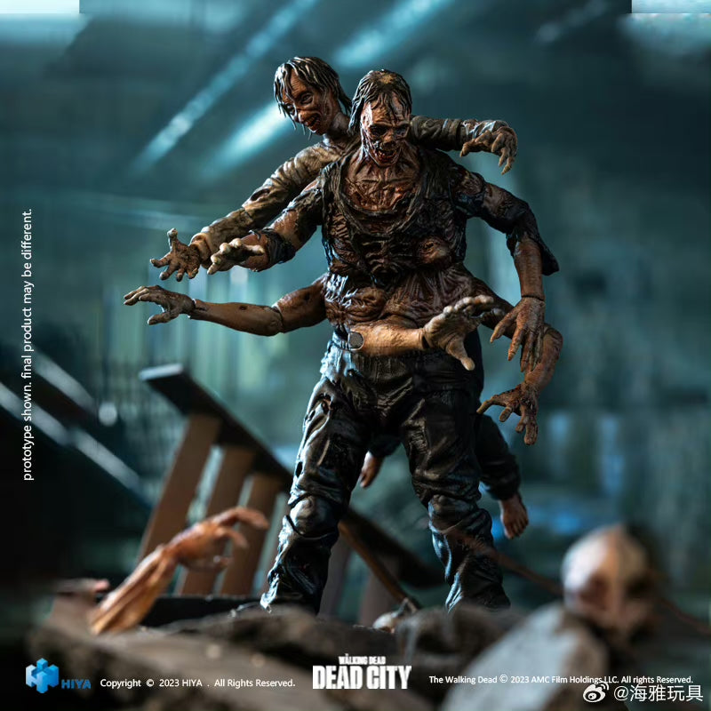 PRE-ORDER: 1/18 Scale HIYA 4-Inch Action Figure - The Walking Dead: Dead City Walker King Collectible Mini Series | Zombie Apocalypse Display & Collector's Item