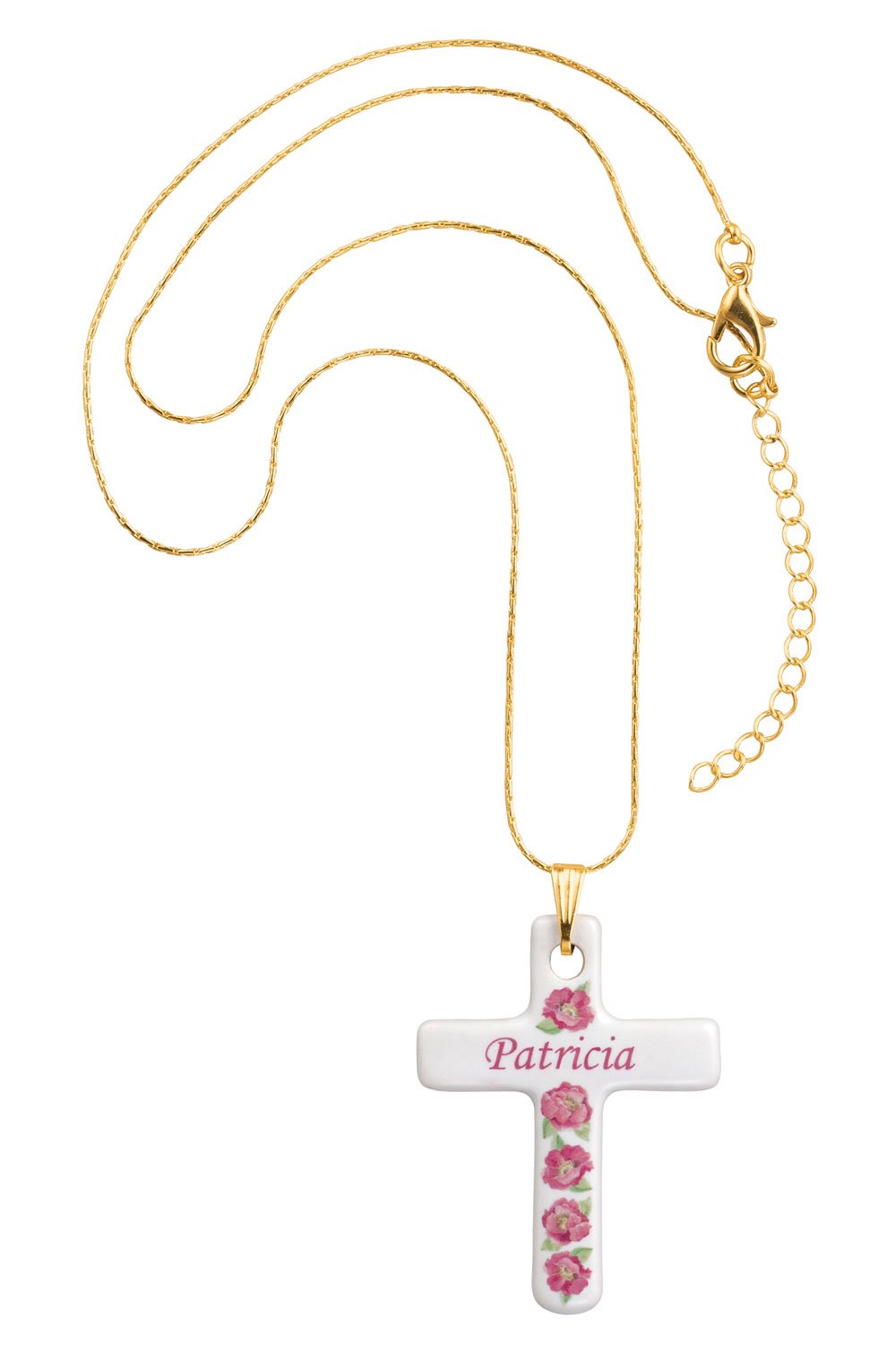 Walter Drake Personalized Porcelain Cross Pendant Necklace - Elegant Religious Jewelry Gift for Women - Perfect for Baptism, Confirmation & Special Occasions