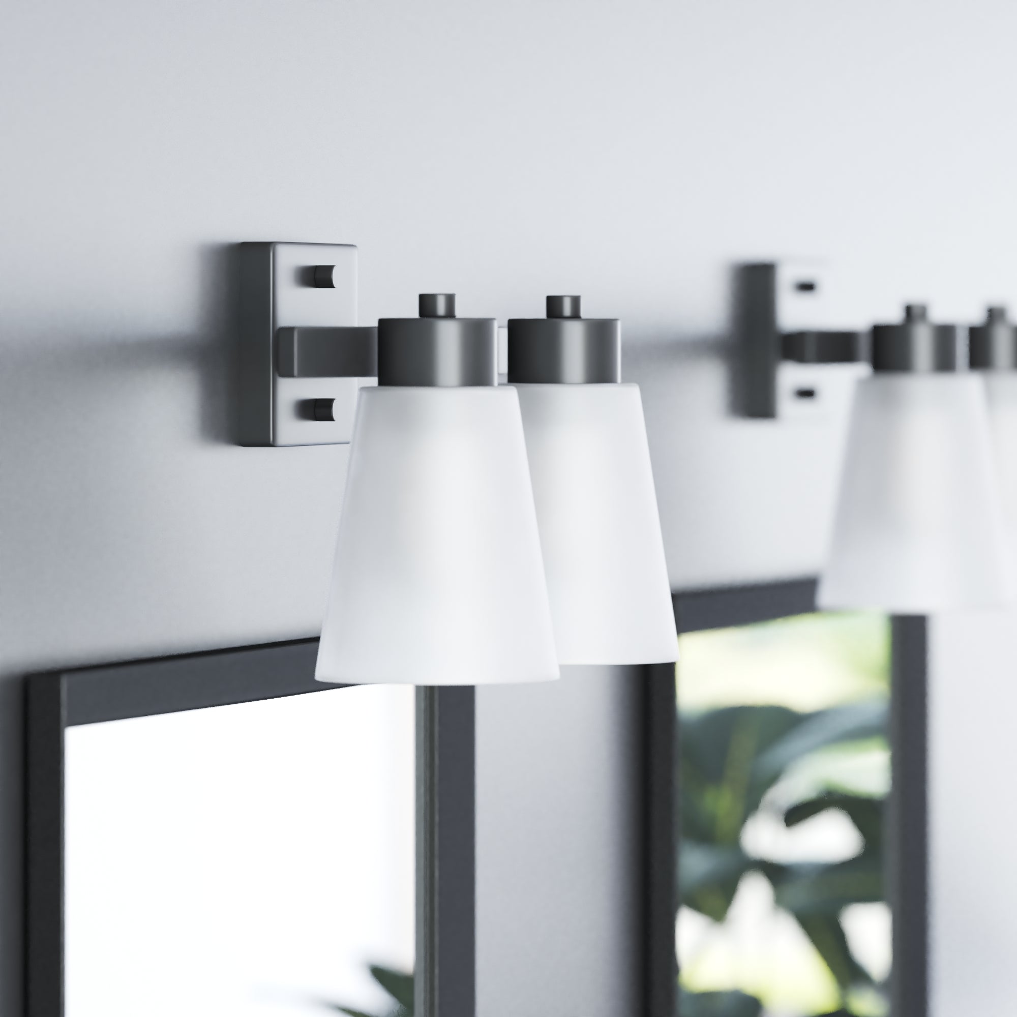 Fairendale 2-Light Vanity Light with Frosted Glass Shade in Matte Black - Perfect for Bathroom, Bedroom, and Dressing Room Lighting