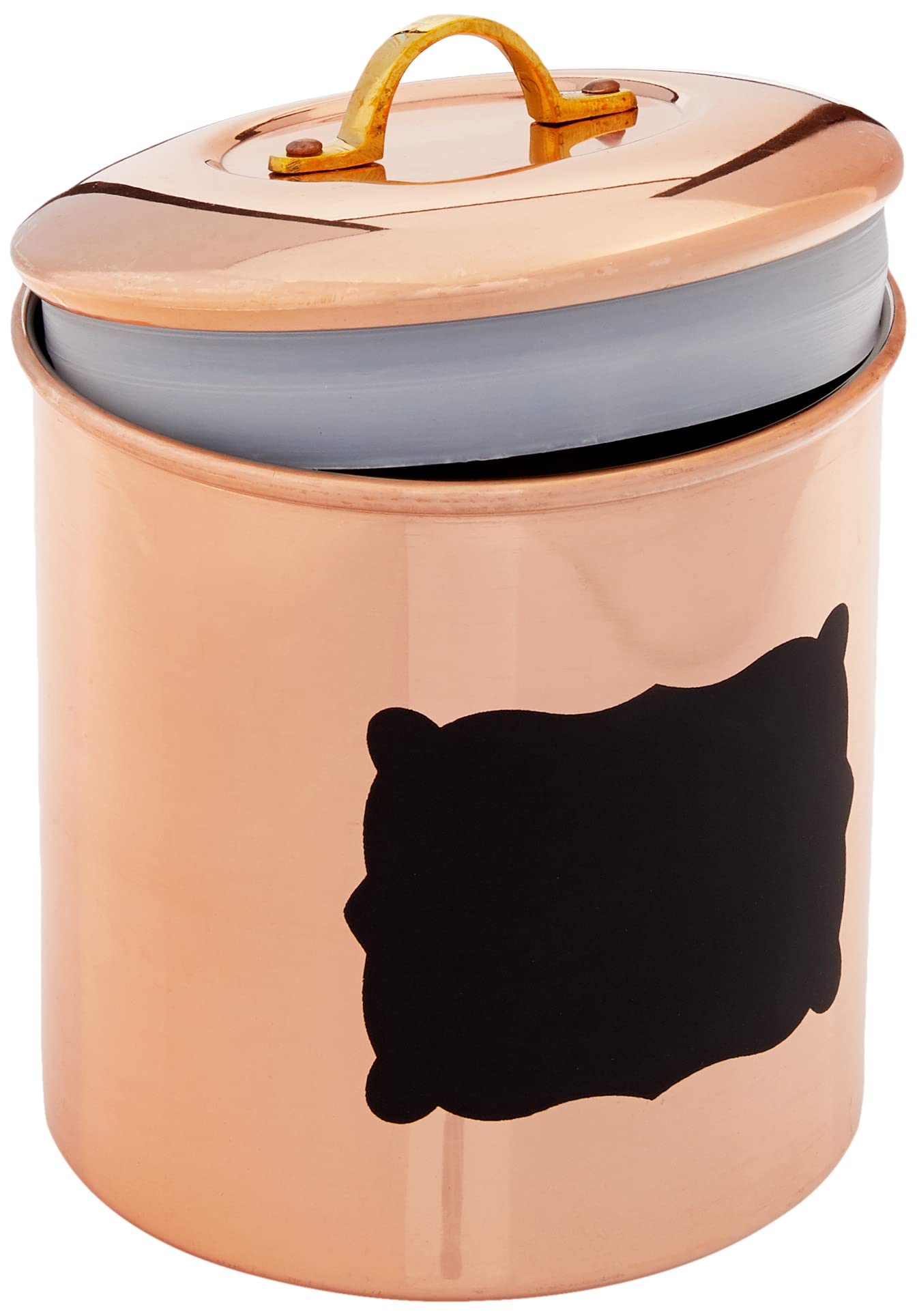 Old Dutch 4-Piece Chalkboard Canister Set - 4 Quart Copper Kitchen Storage Containers for Flour, Sugar, Coffee & Tea - Perfect for Pantry Organization & Farmhouse Decor