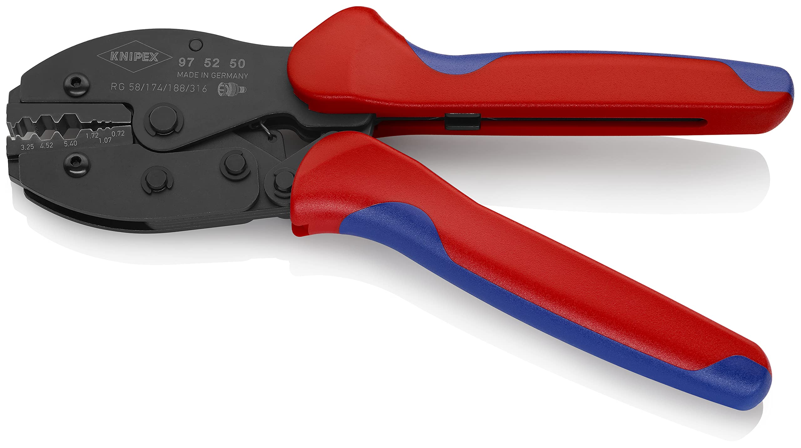 Knipex 97 52 50 PreciForce Crimping Pliers for COAX, BNC & TNC Connectors - Professional Cable Tool for Network, Audio & Video Installations