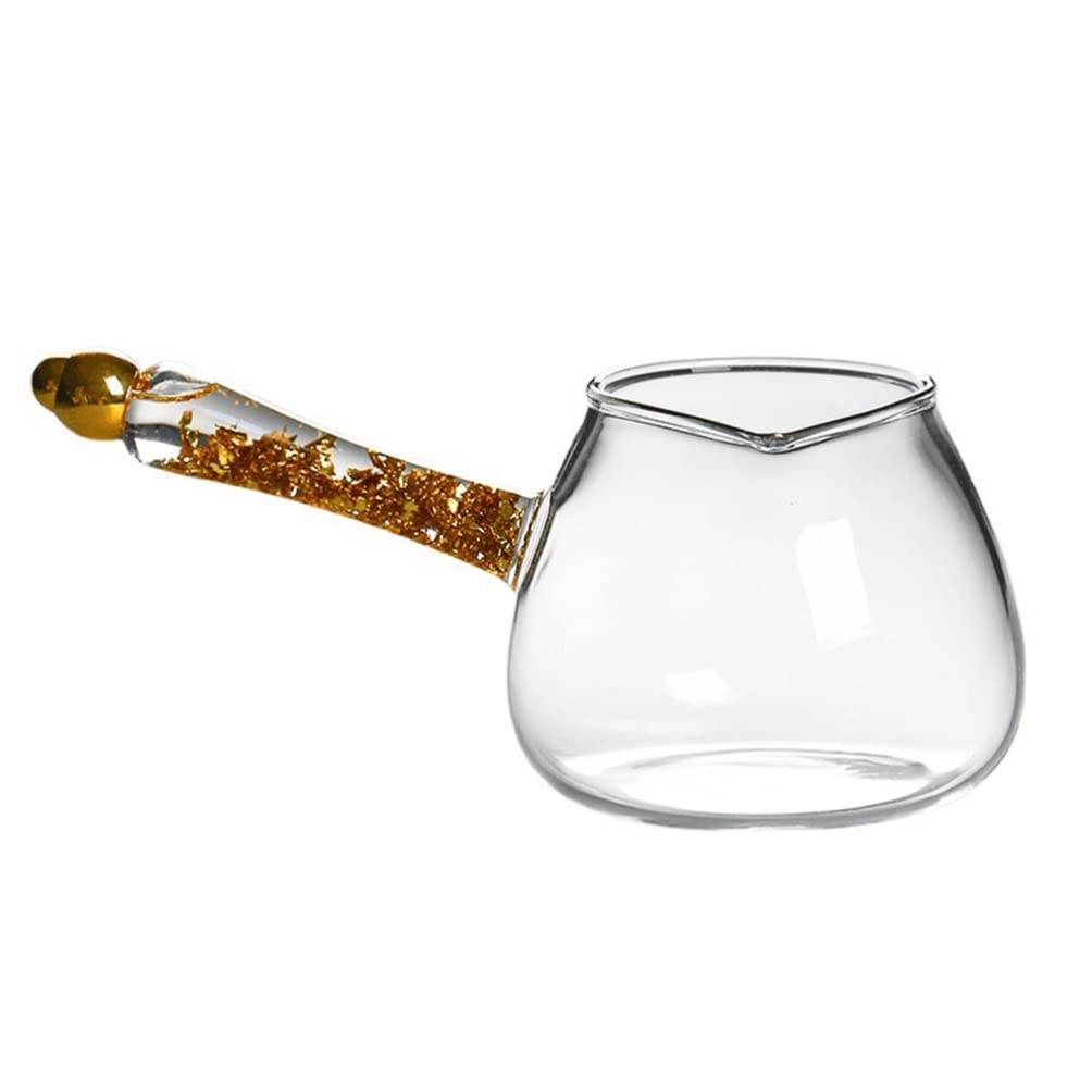 Premium Glass Tea & Coffee Pitcher with Handle - 12oz Milk Frothing Pitcher for Latte Art, Iced Tea, and Hot Beverages - Perfect for Home Baristas, Coffee Shops, and Tea Lovers