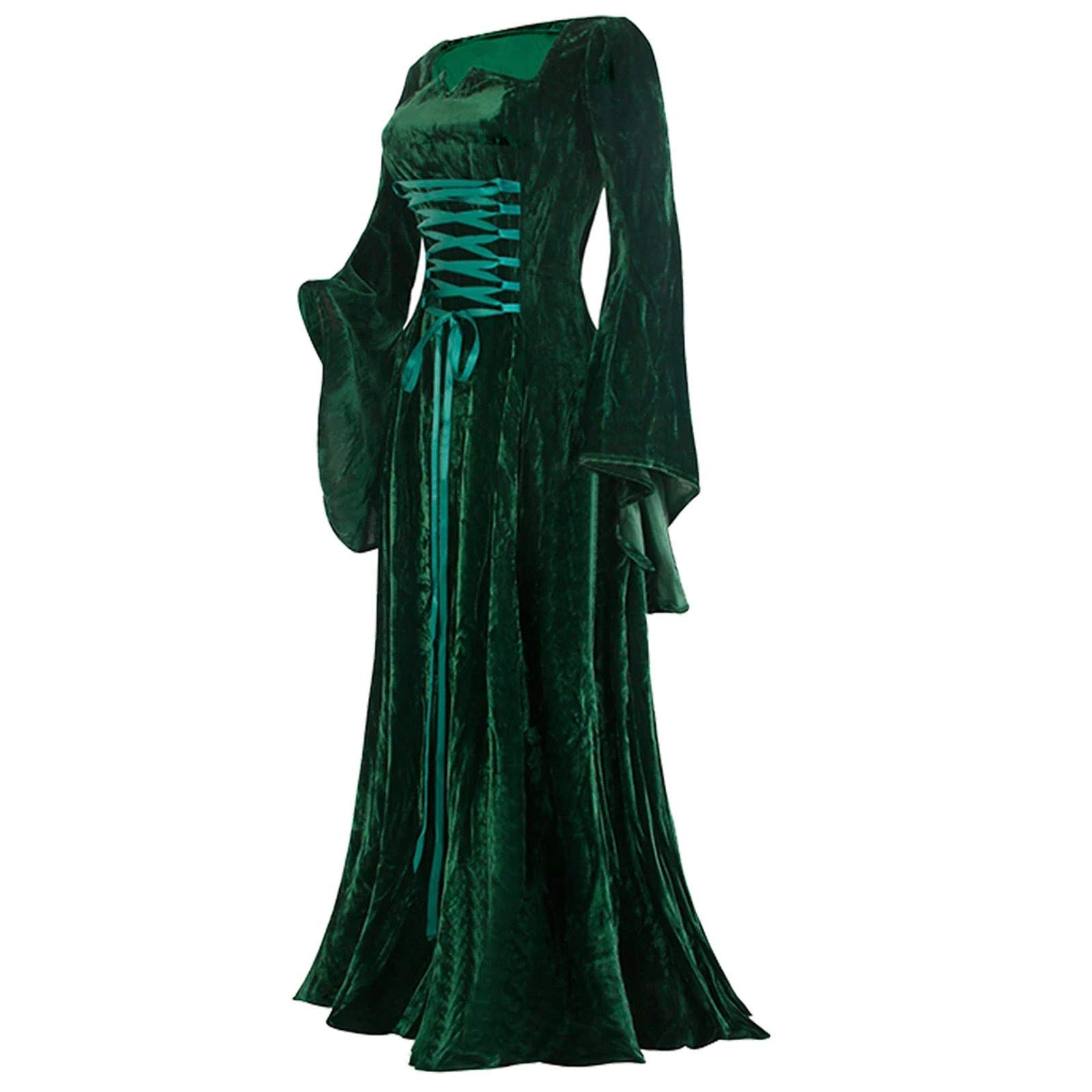SHOPESSA Women's Vintage Medieval Victorian Maxi Dress - Loose Fit Irish Cosplay Gown for Renaissance Fairs, Halloween Costumes & Themed Parties