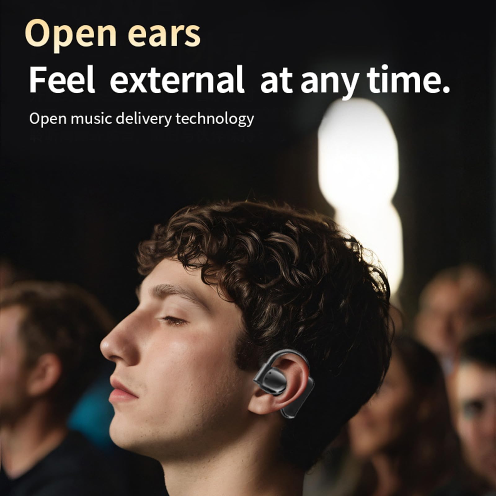Docooler Earhook Earbuds Wireless Bluetooth 5.4 Headphones - Low Latency Gaming Earbuds with Touch Control, IPX5 Waterproof, Built-in Mic & Charging Case (White/Black) - Perfect for Workouts, Running, Gaming & Hands-Free Calls