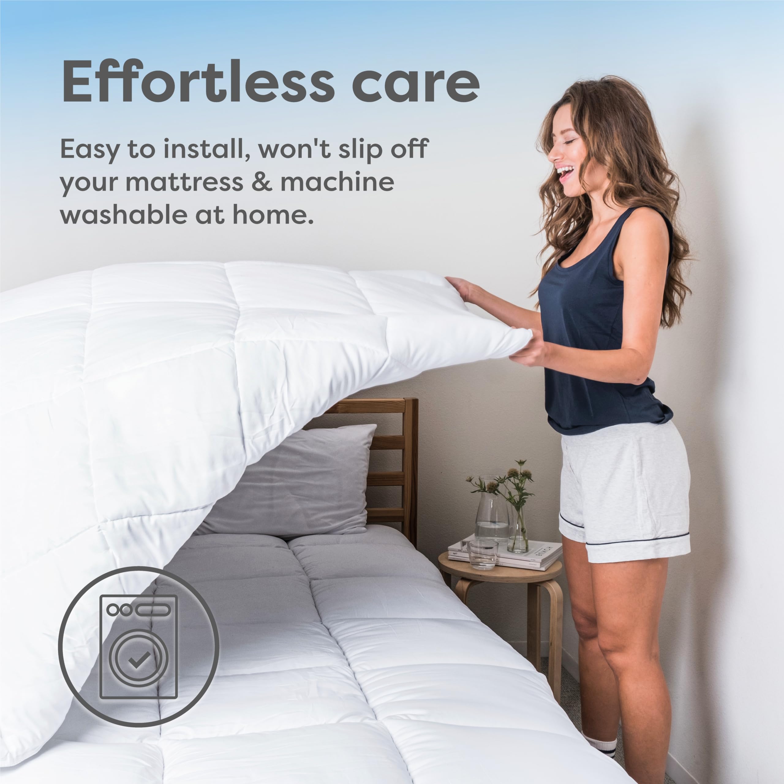 Hypoallergenic Mattress Cover - Overstuffed Deep Pocket Goose Down Alternative Pillow Top Mattress Topper - California King Size 72